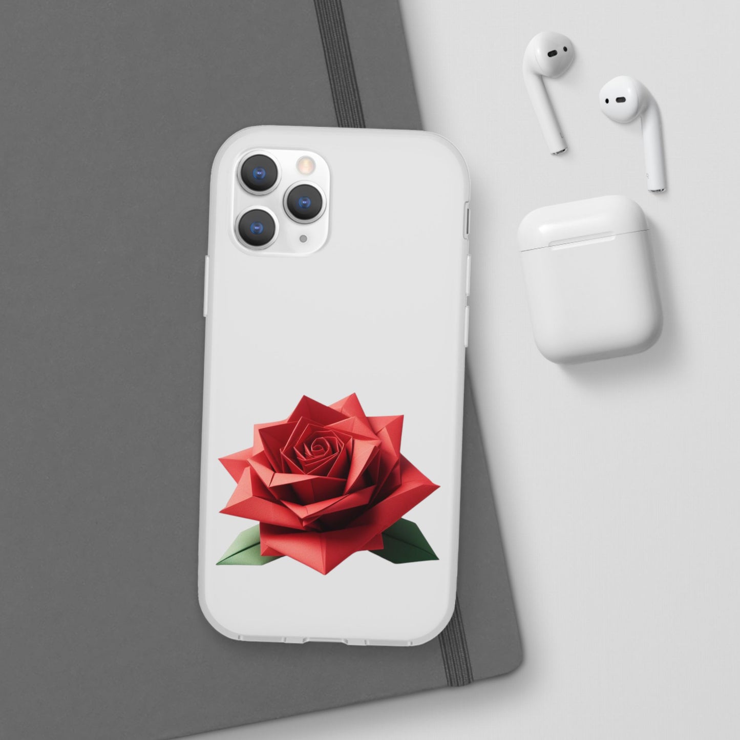 Origami Red Rose Flexi Cases