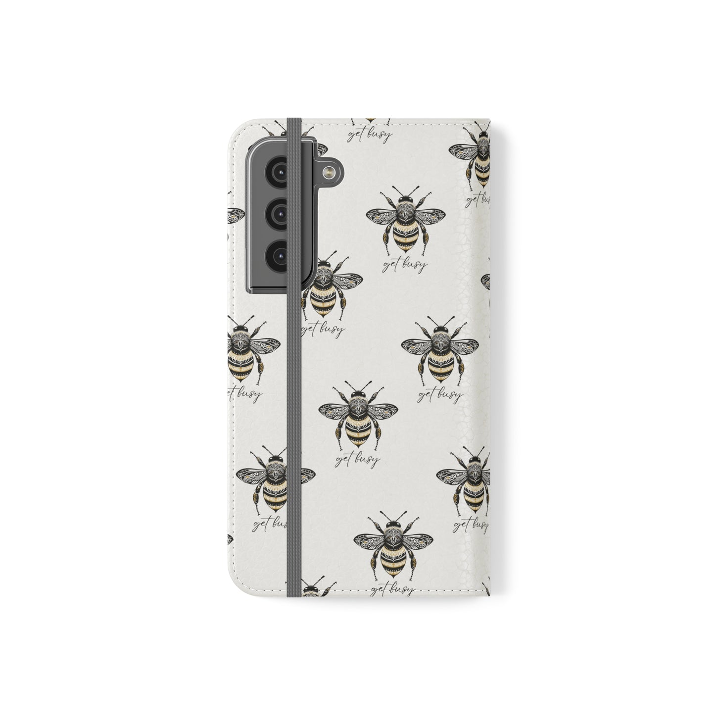 Get Busy Bee Flip Cases for iPhone/Samsung - white