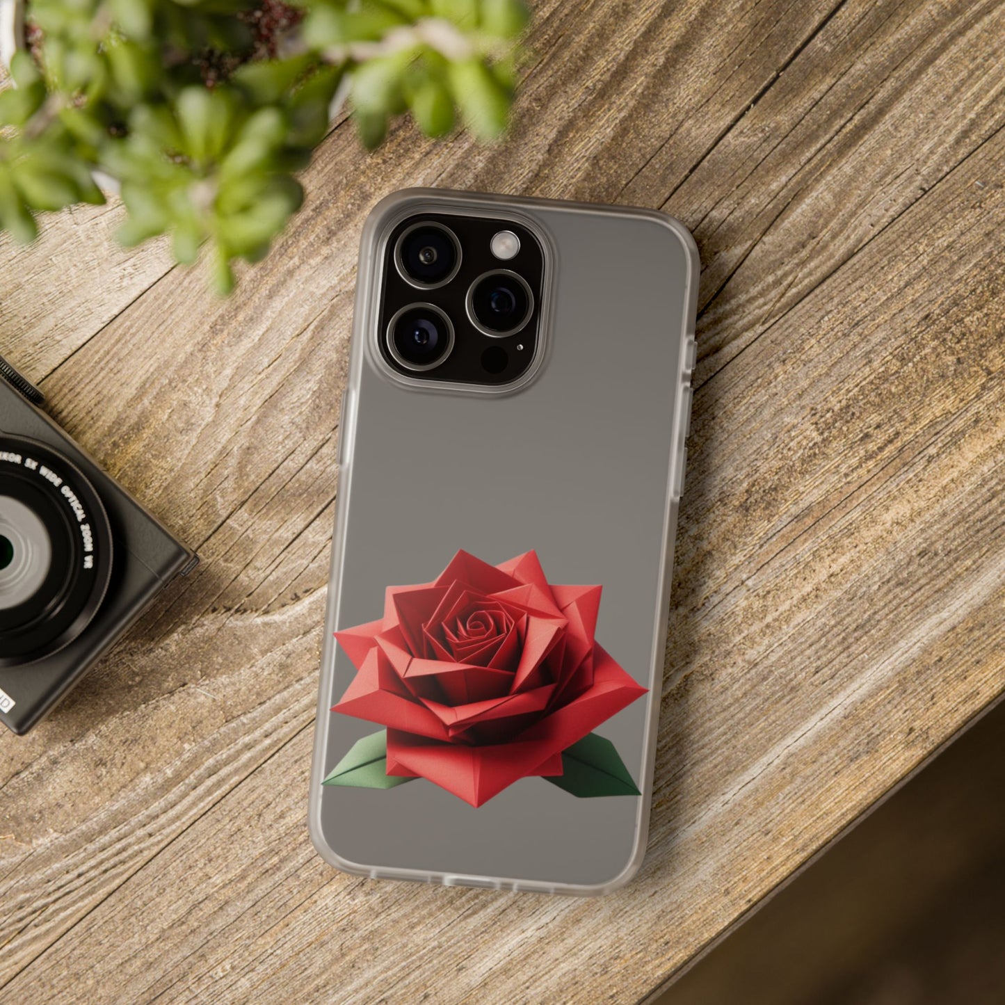 Origami Red Rose Flexi Cases