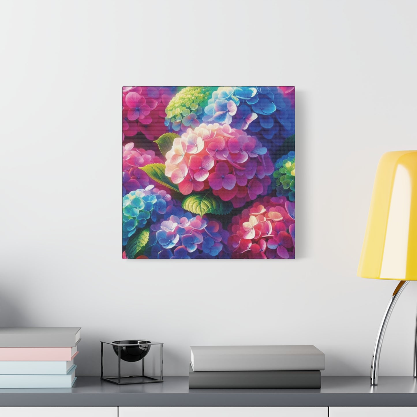 Hydrangeas Classic Canvas - Black