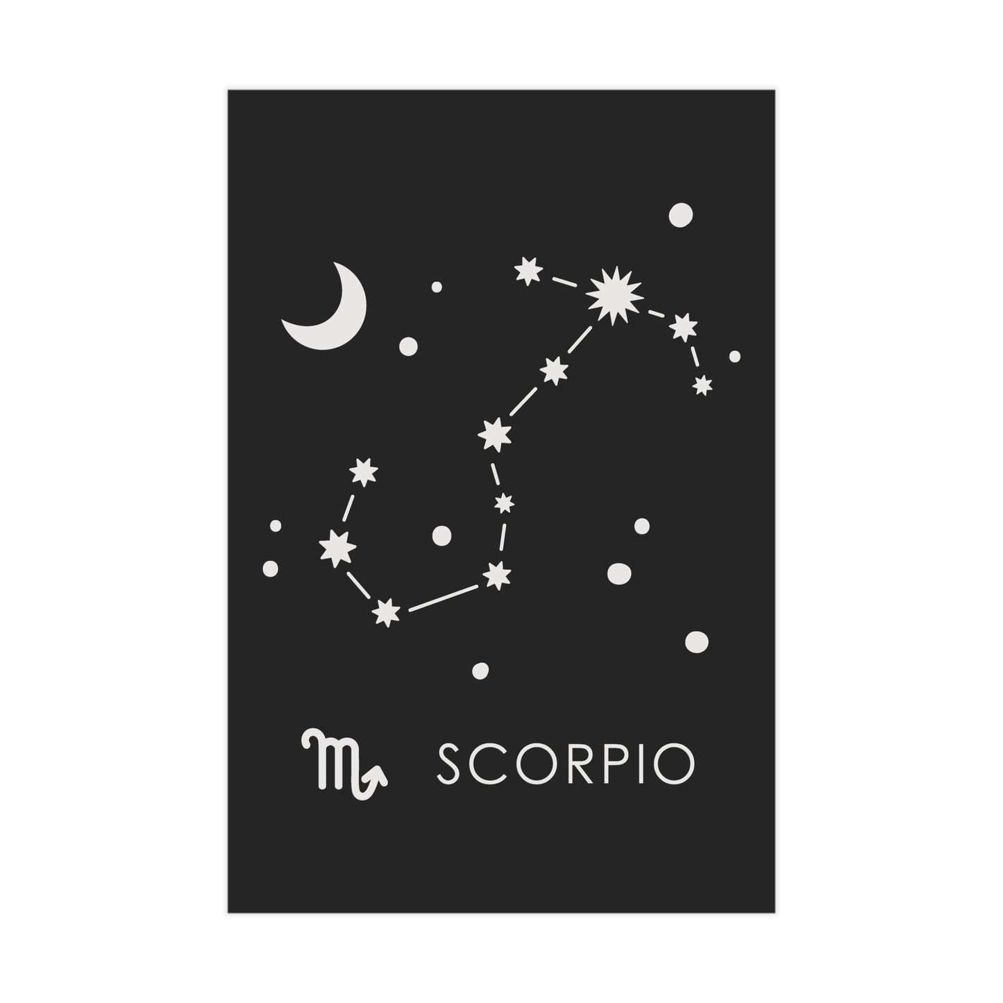 Scorpio Starmap Unframed Prints - black