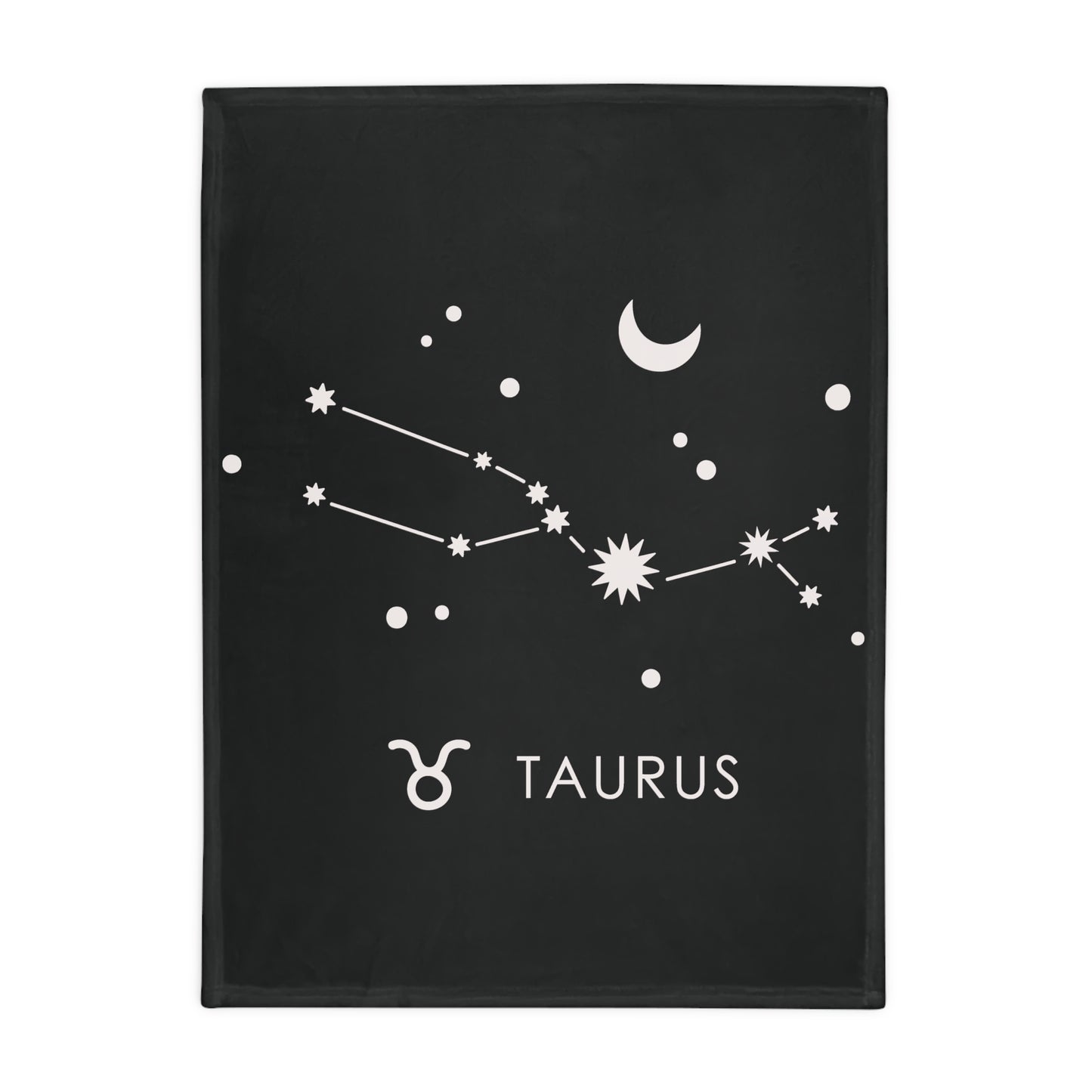 Taurus Star Map Plush Fleece Blanket - black