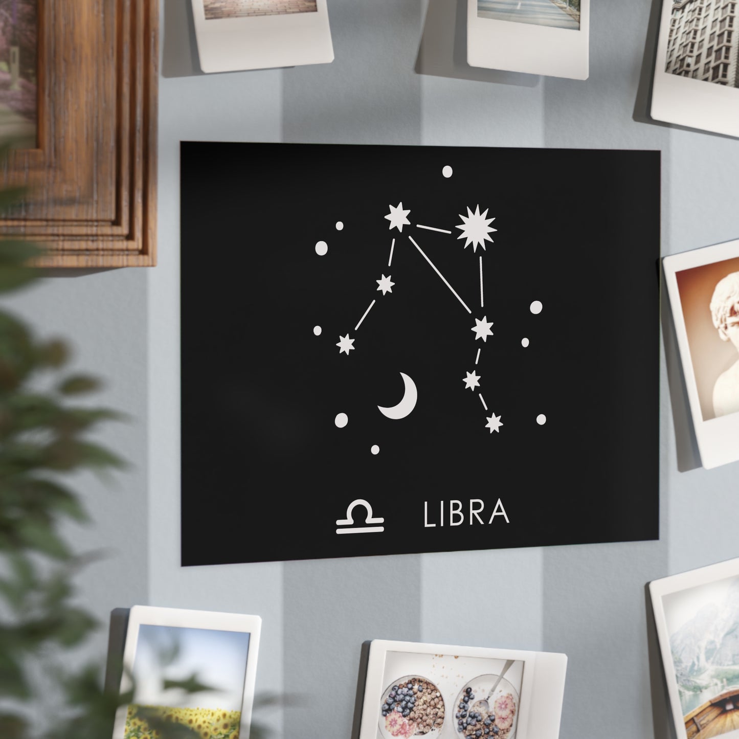 Libra Starmap Unframed Prints - black