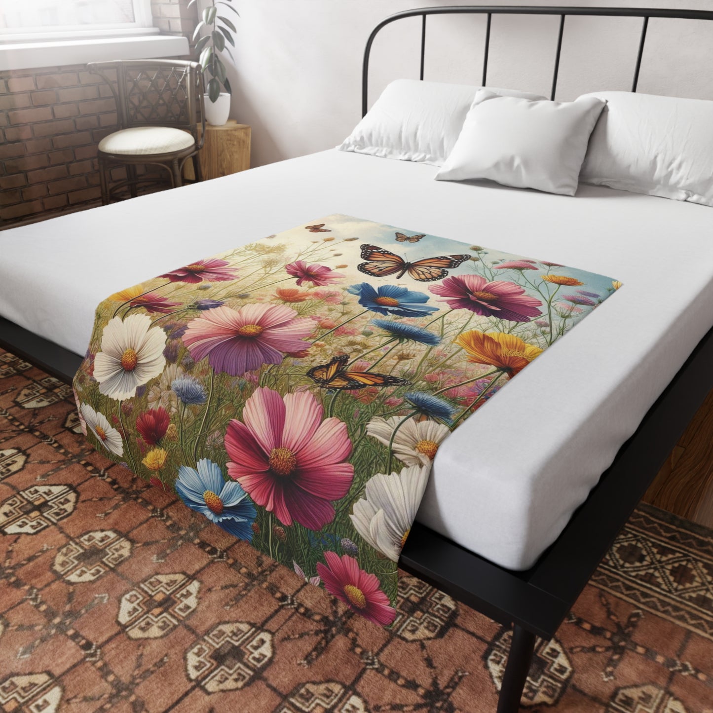 Wild Flowers #2 Plush Fleece Blanket