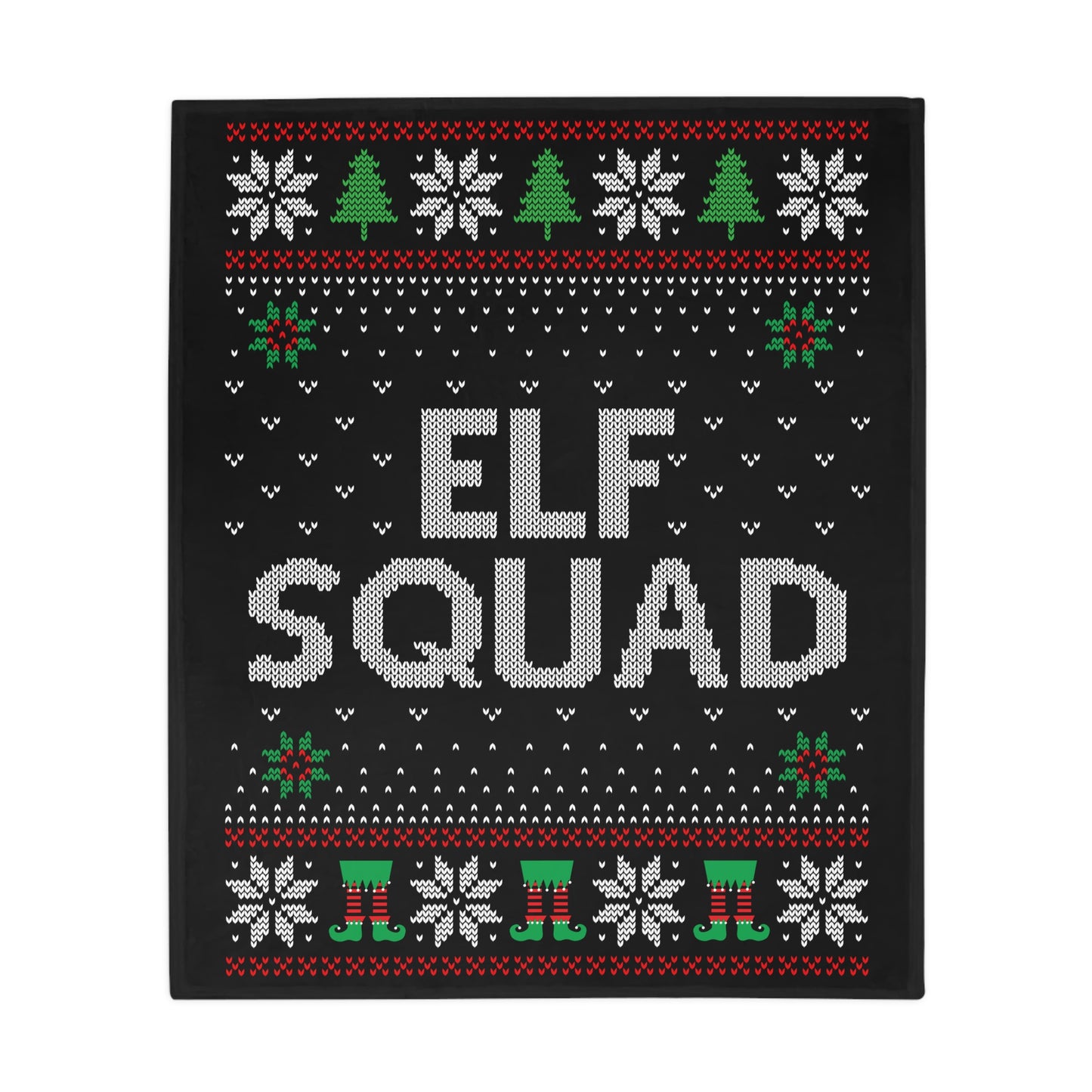 Ugly Christmas Sweater - Elf Squad Plush Fleece Blanket