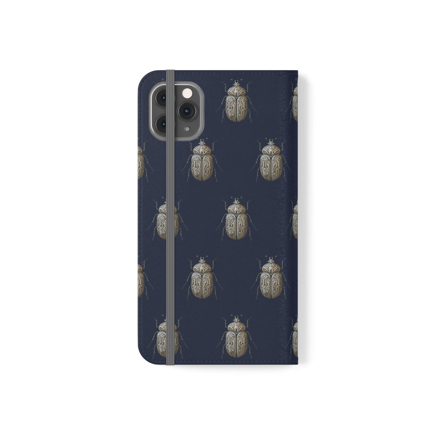 Carved Beetle Flip Cases for iPhone/Samsung - navy