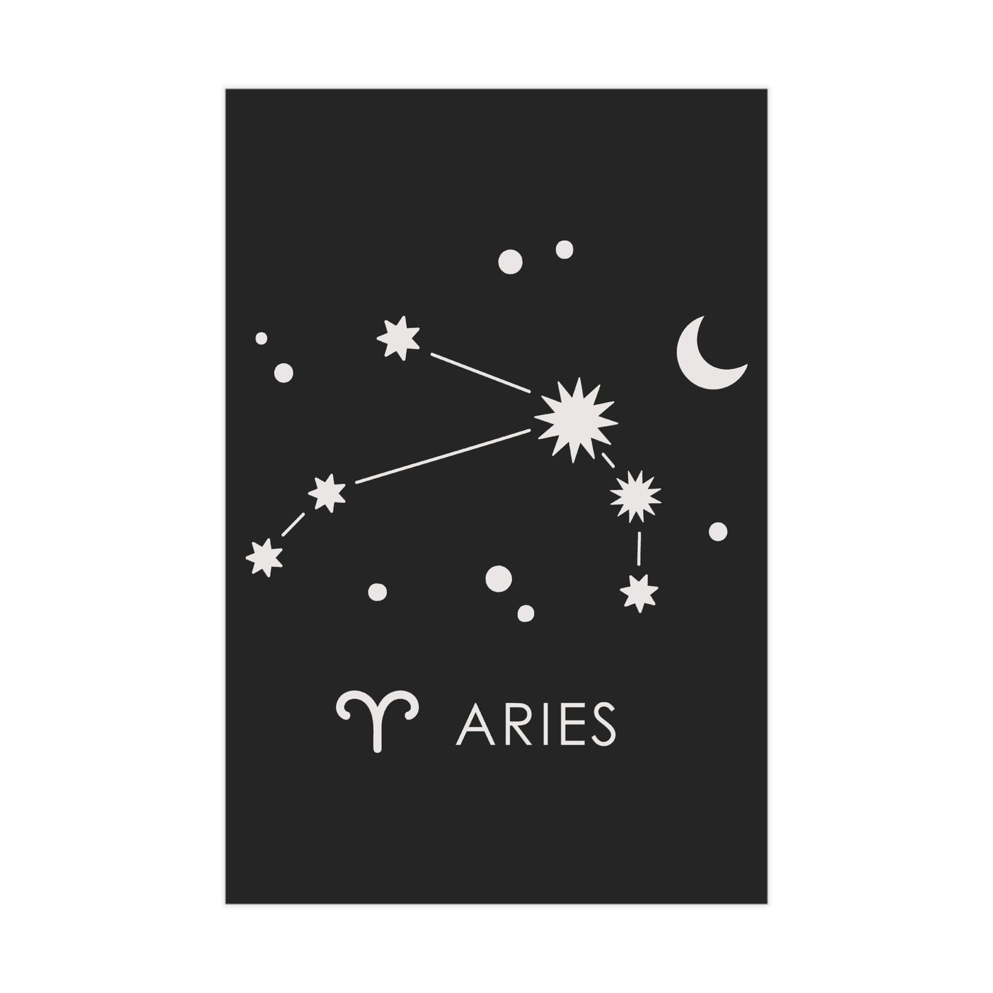 Aries Starmap Unframed Prints - black