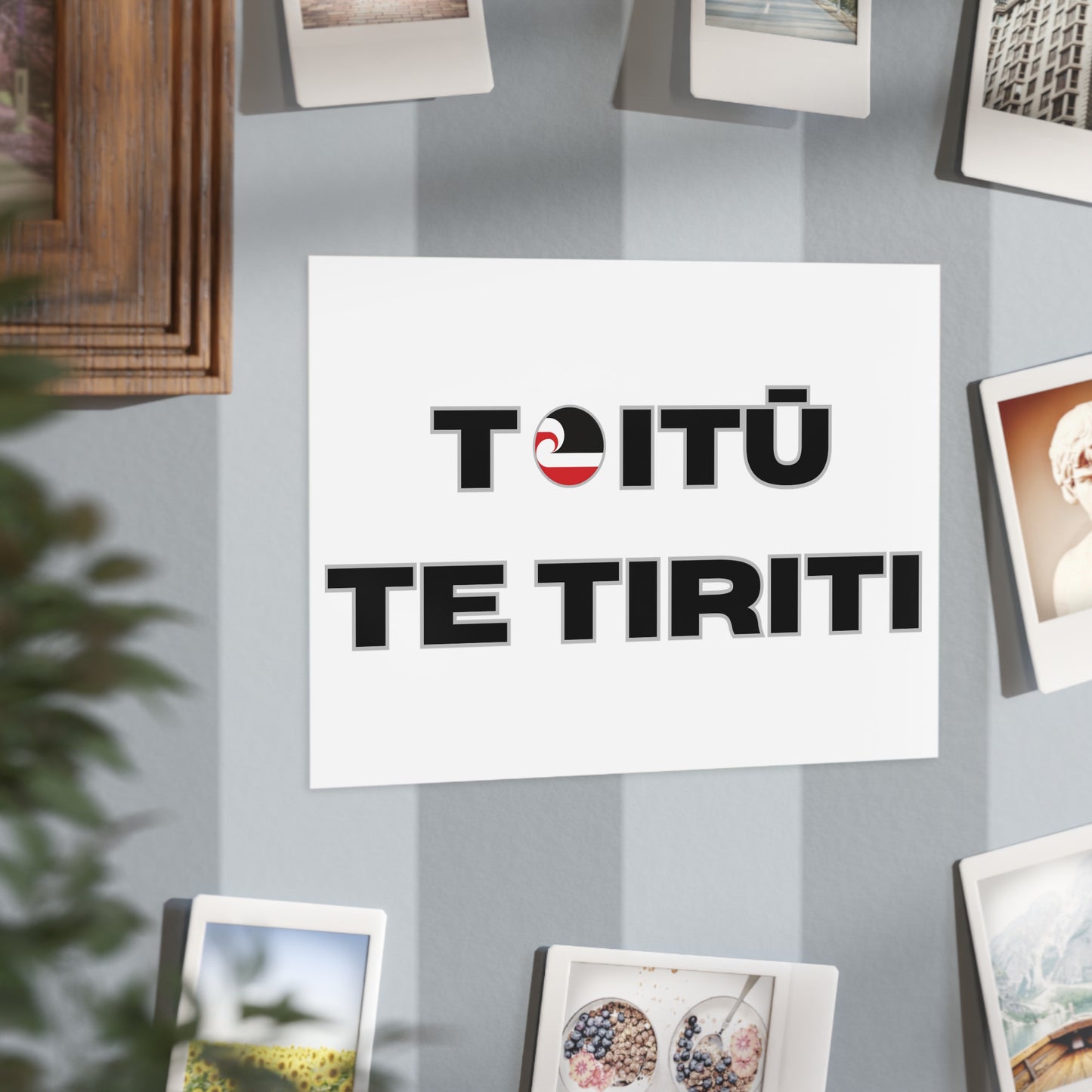 Toitū Te Tiriti Unframed Prints - white