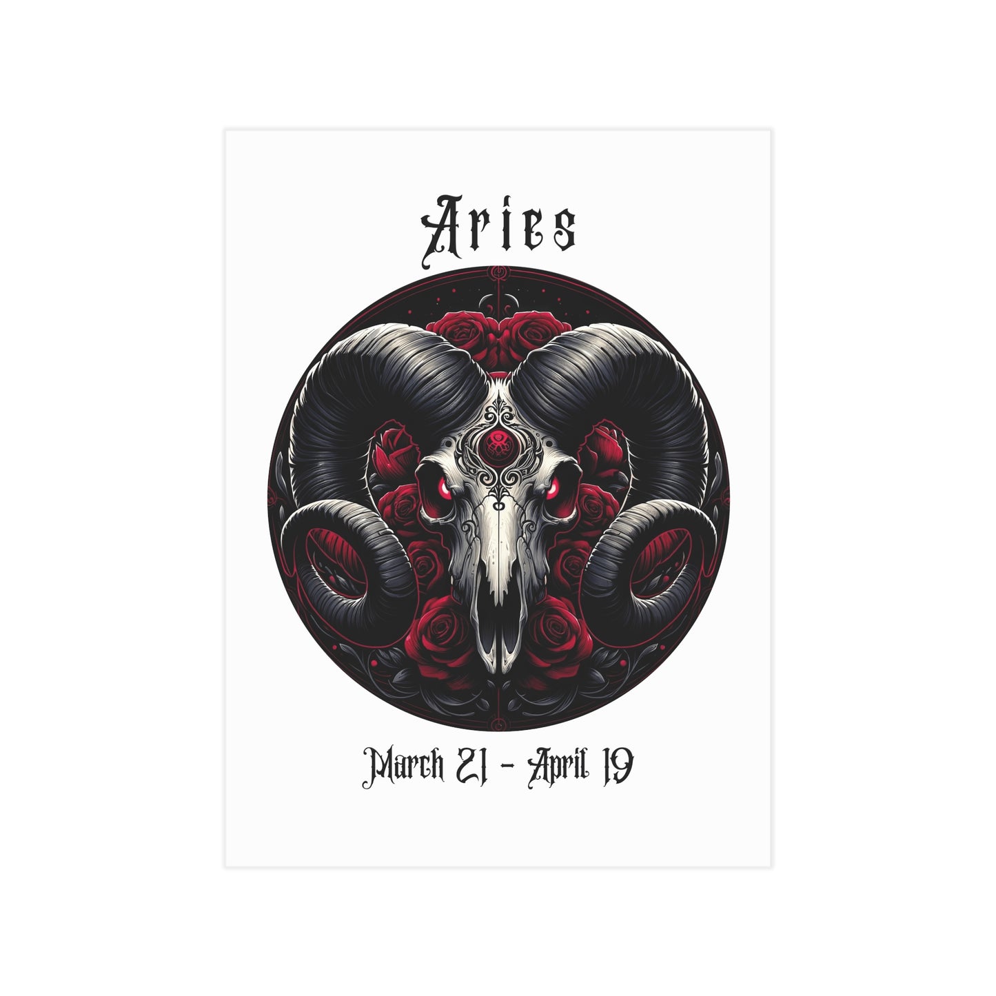 Gothic Aries Unframed Prints - white