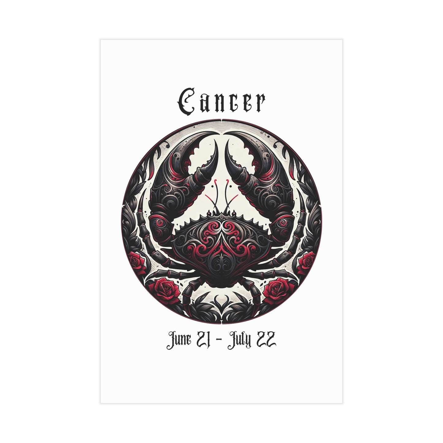 Gothic Cancer Unframed Prints - white