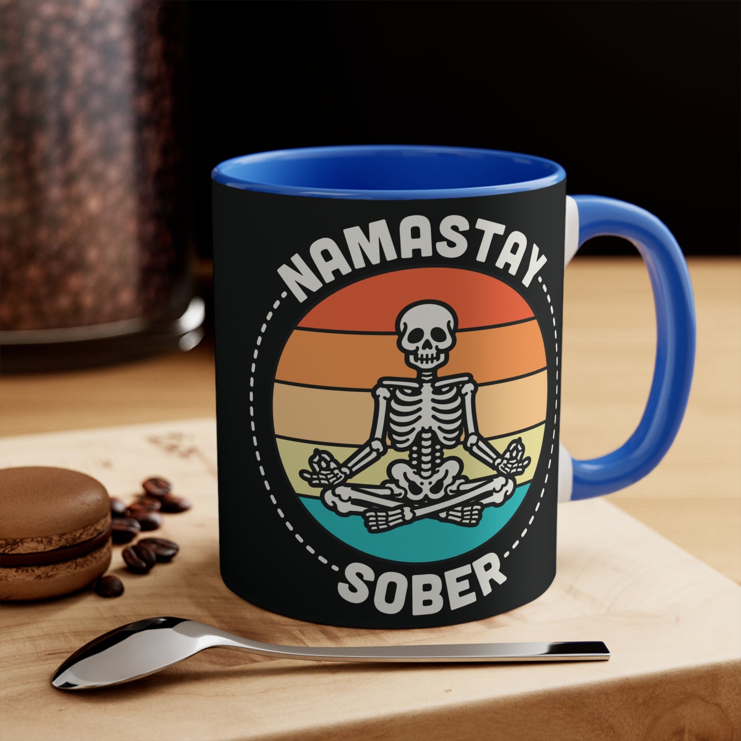 Namastay Sober Color Accent Mug 11oz - Zen Meditation Gift