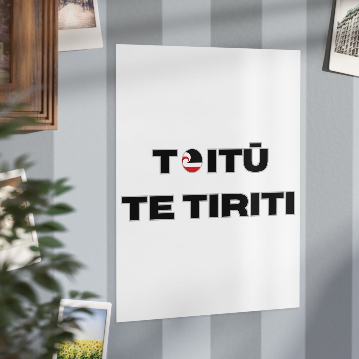 Toitū Te Tiriti Unframed Prints - white