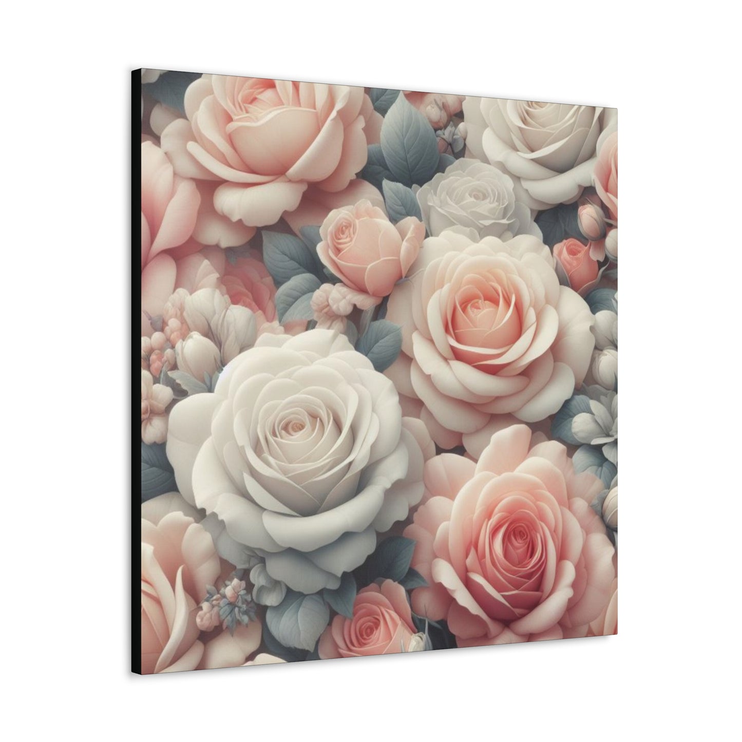 Roses #1 Classic Canvas - Black