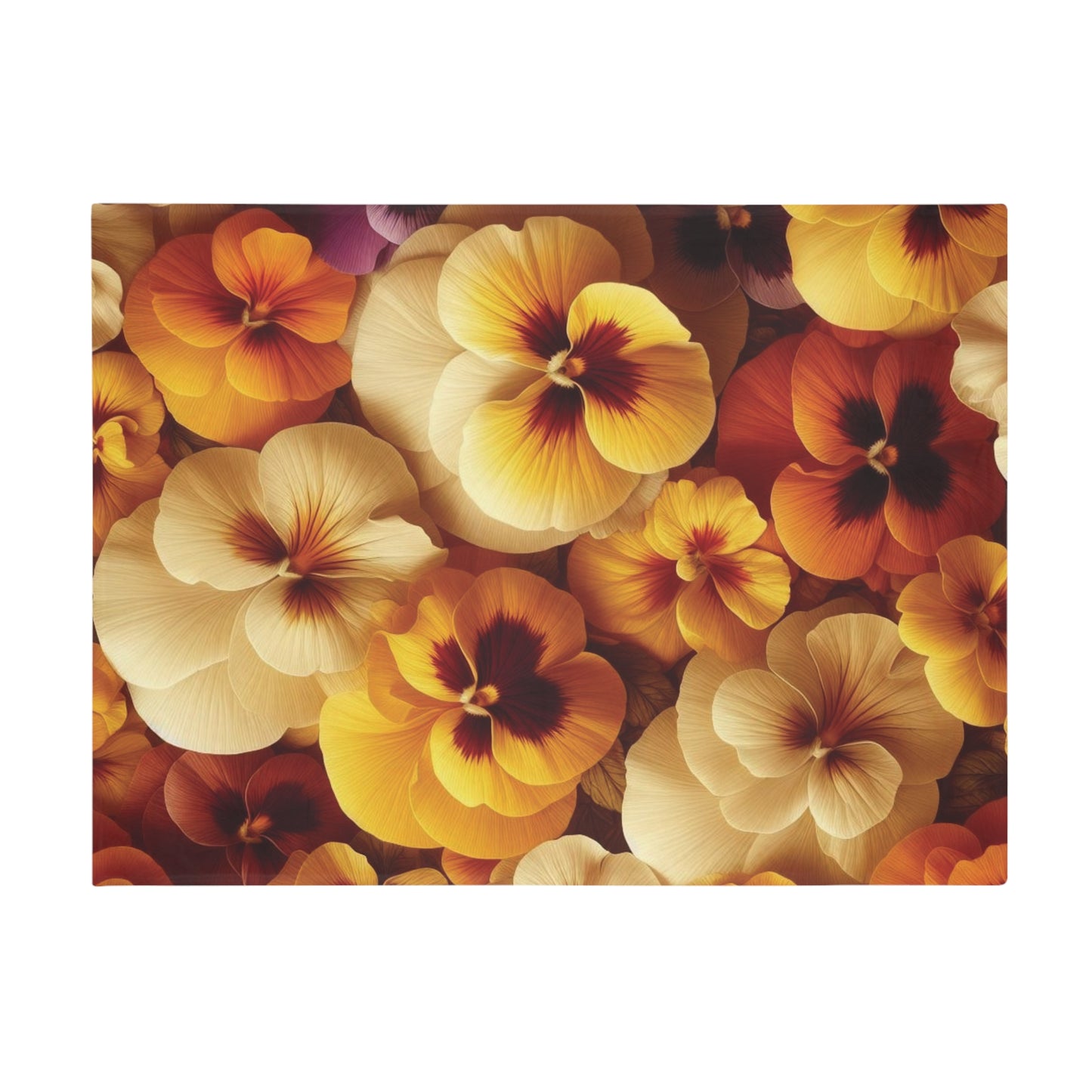 Pansies Plush Fleece Blanket