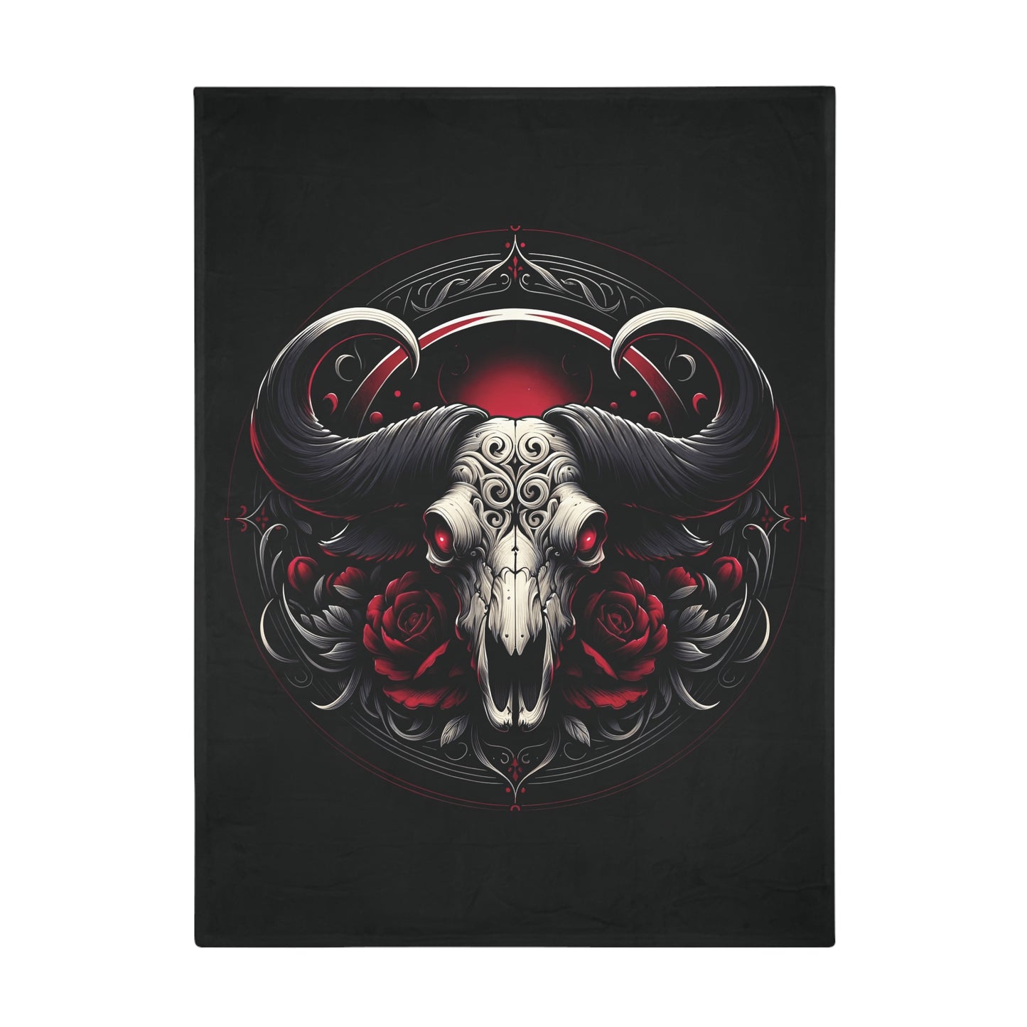 Gothic Taurus Plush Fleece Blanket - black