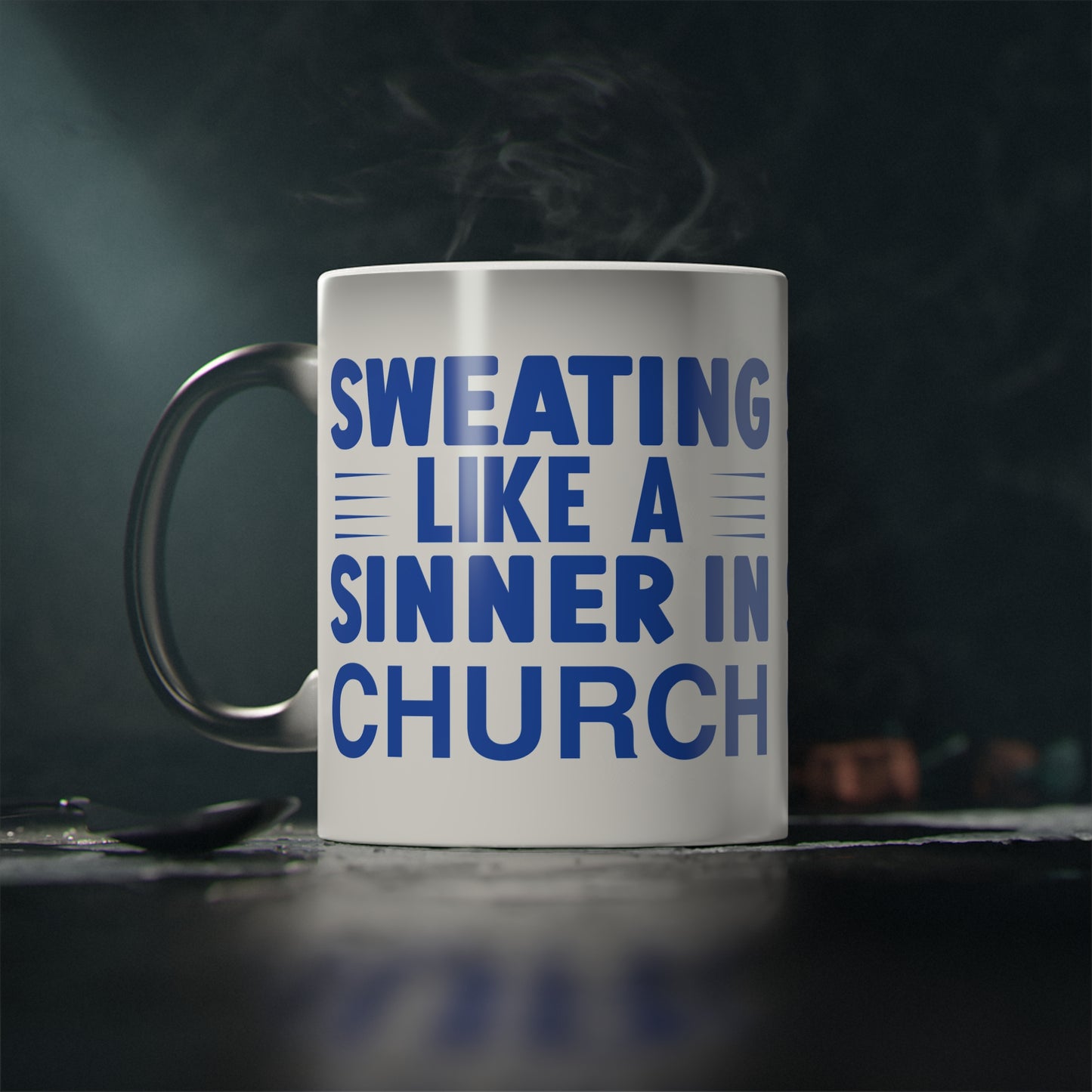 A Sinner in Church Magic Mug - Color Changing Mug for Fitness Enthusiasts