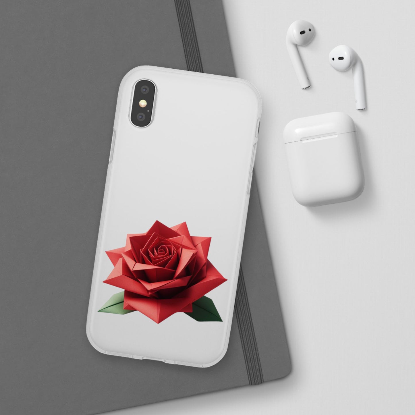 Origami Red Rose Flexi Cases