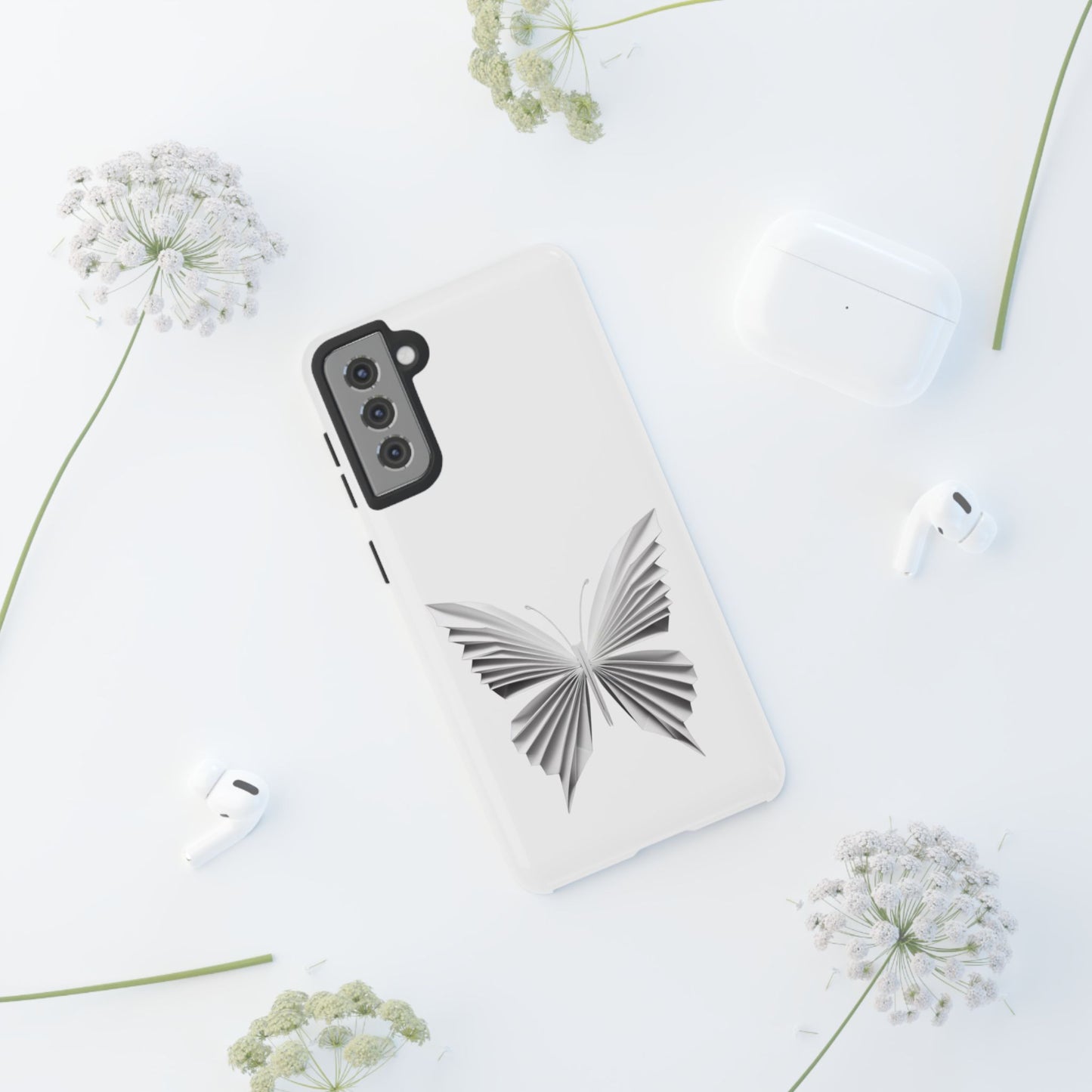 Origami White Butterfly Tough Cases iPhone/Google/Samsung