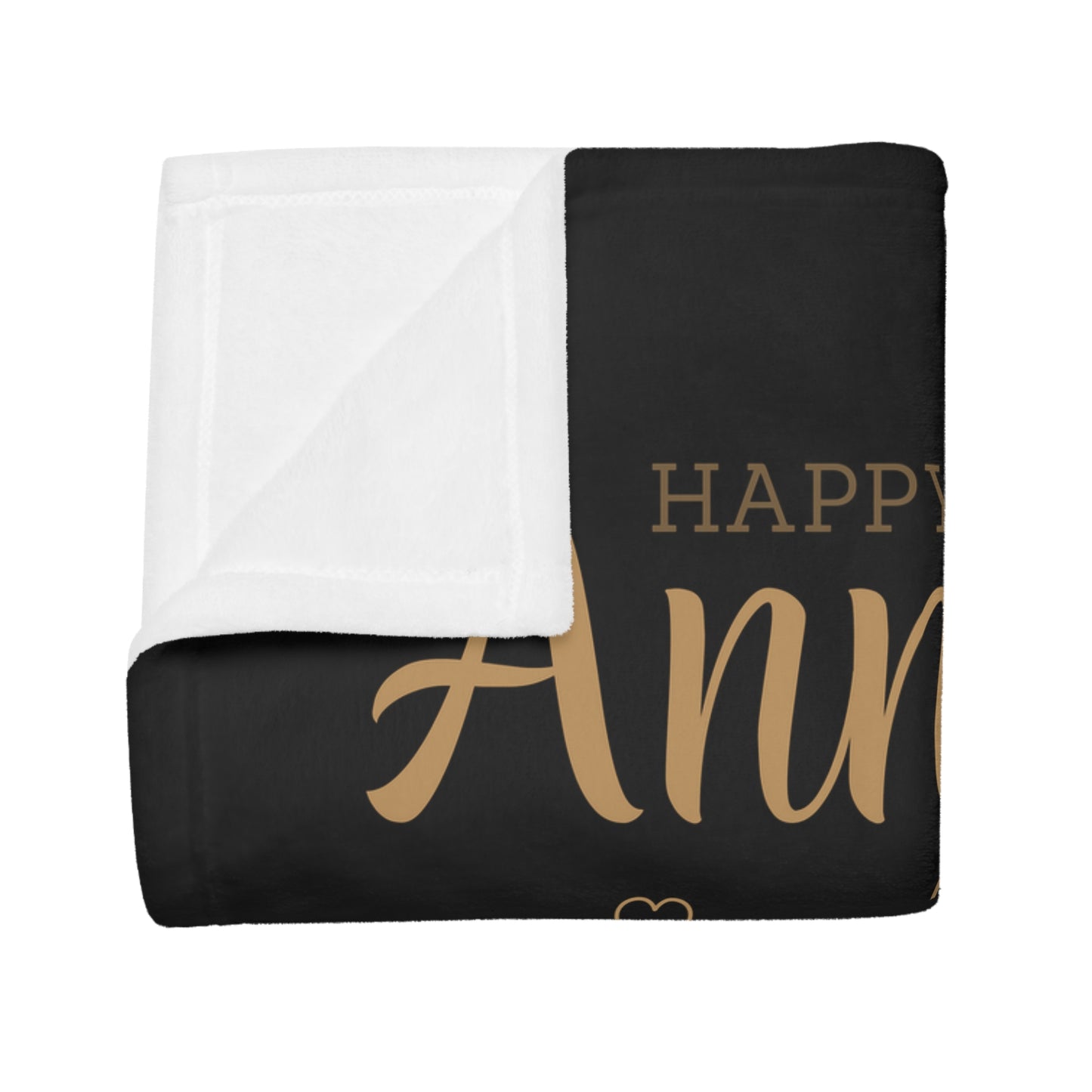 Customisable Anniversary Plush Fleece Blanket - black