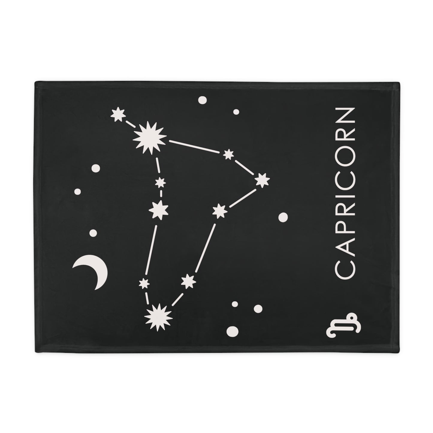 Capricorn Star Map Plush Fleece Blanket - black