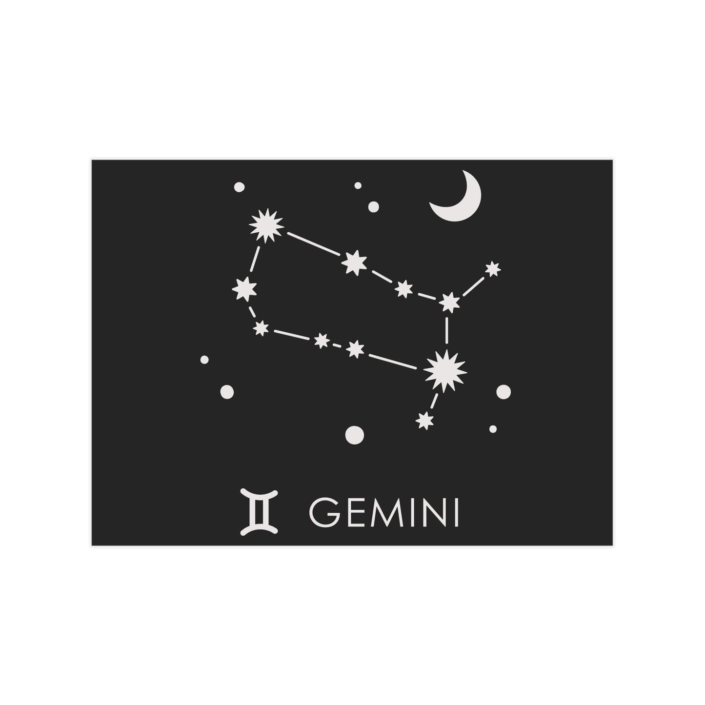 Gemini Starmap Unframed Prints - black