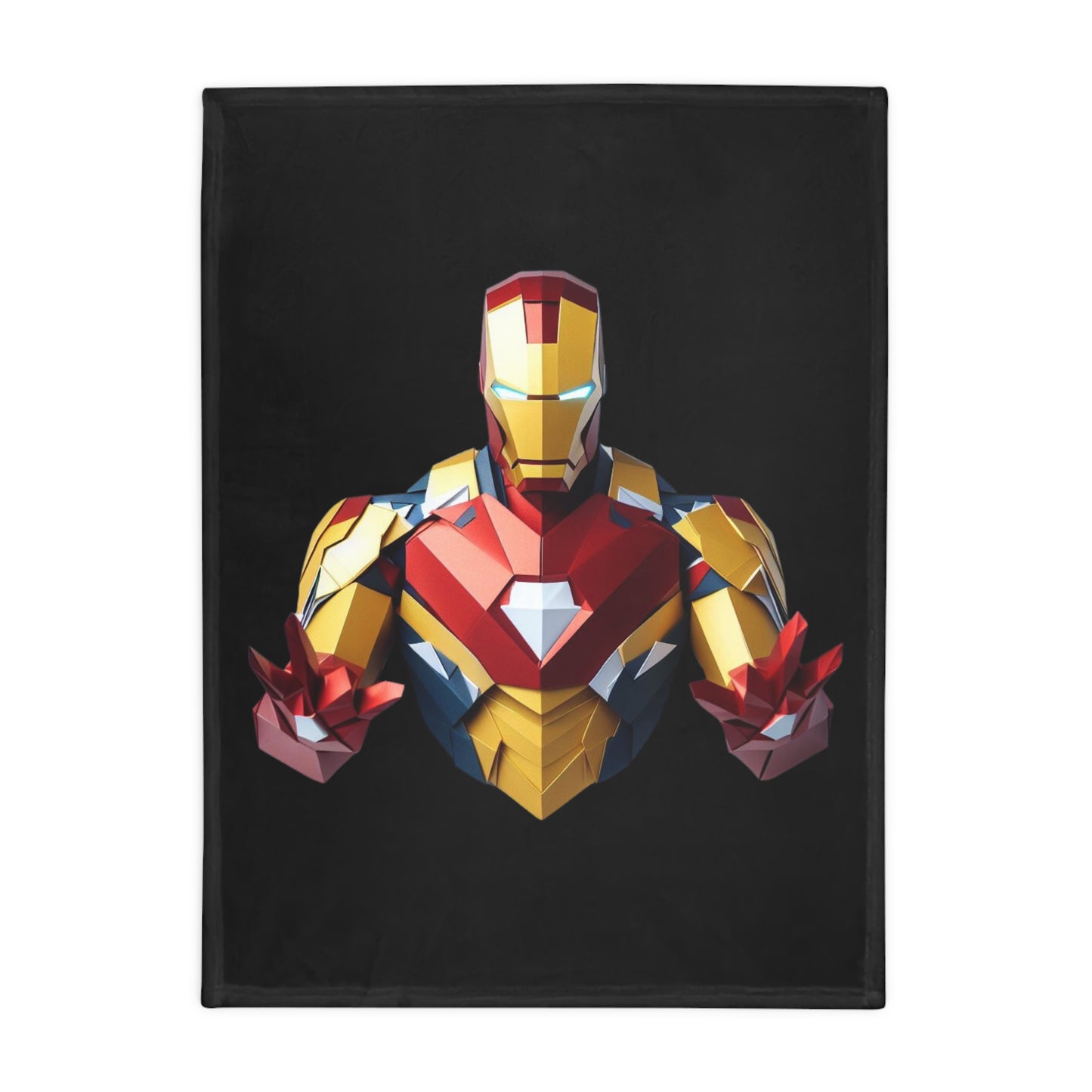 Origami IronMan Plush Fleece Blanket - Black