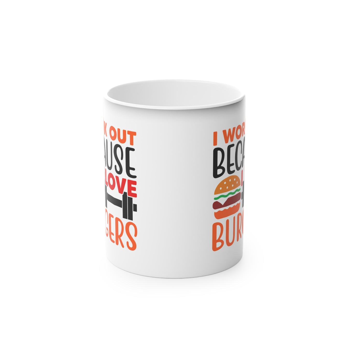 I Love Burgers Magic Mug - Color Changing Mug for Fitness Enthusiasts