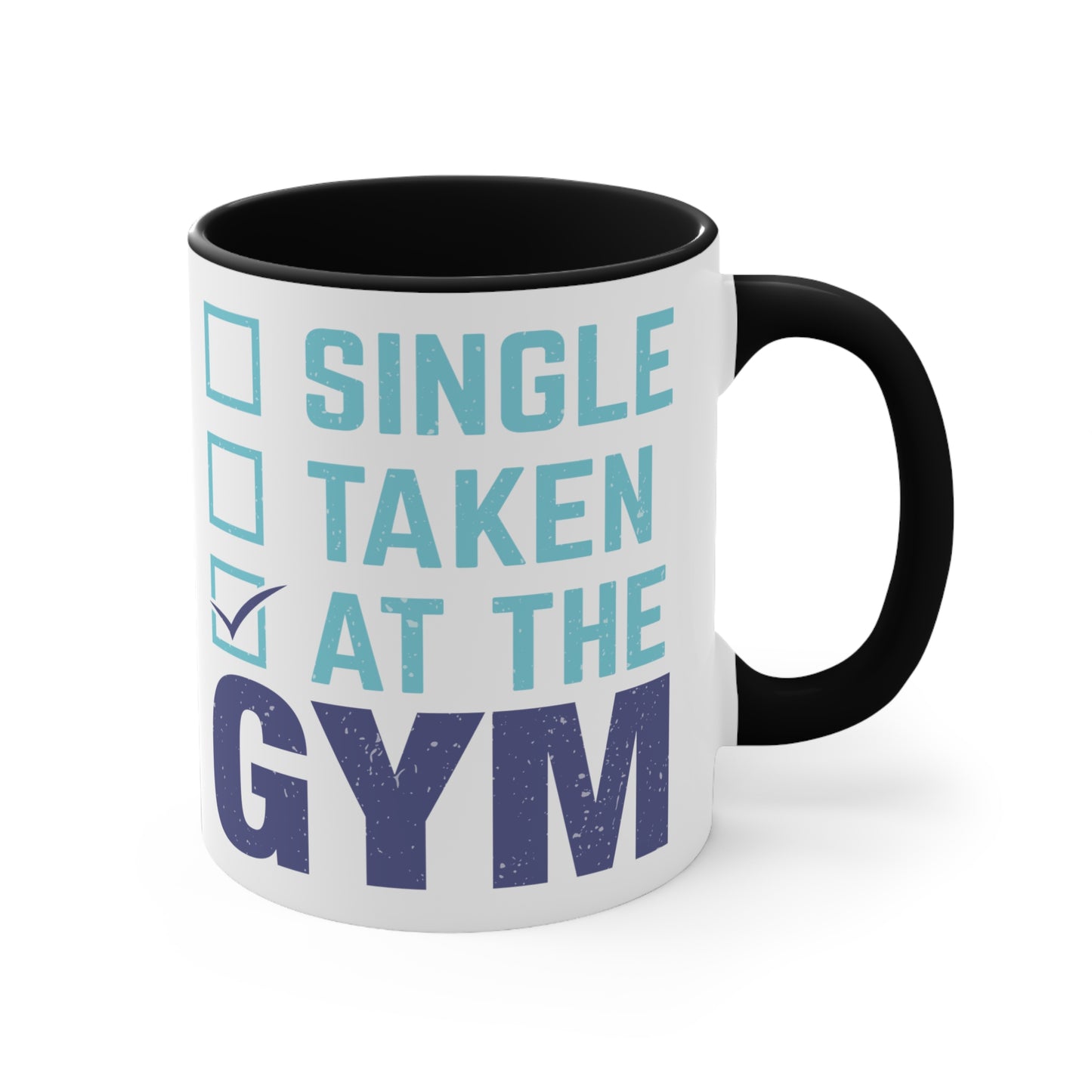 At The Gym Colorful Accent Mug 11oz - For Gym Fitness Enthusiasts