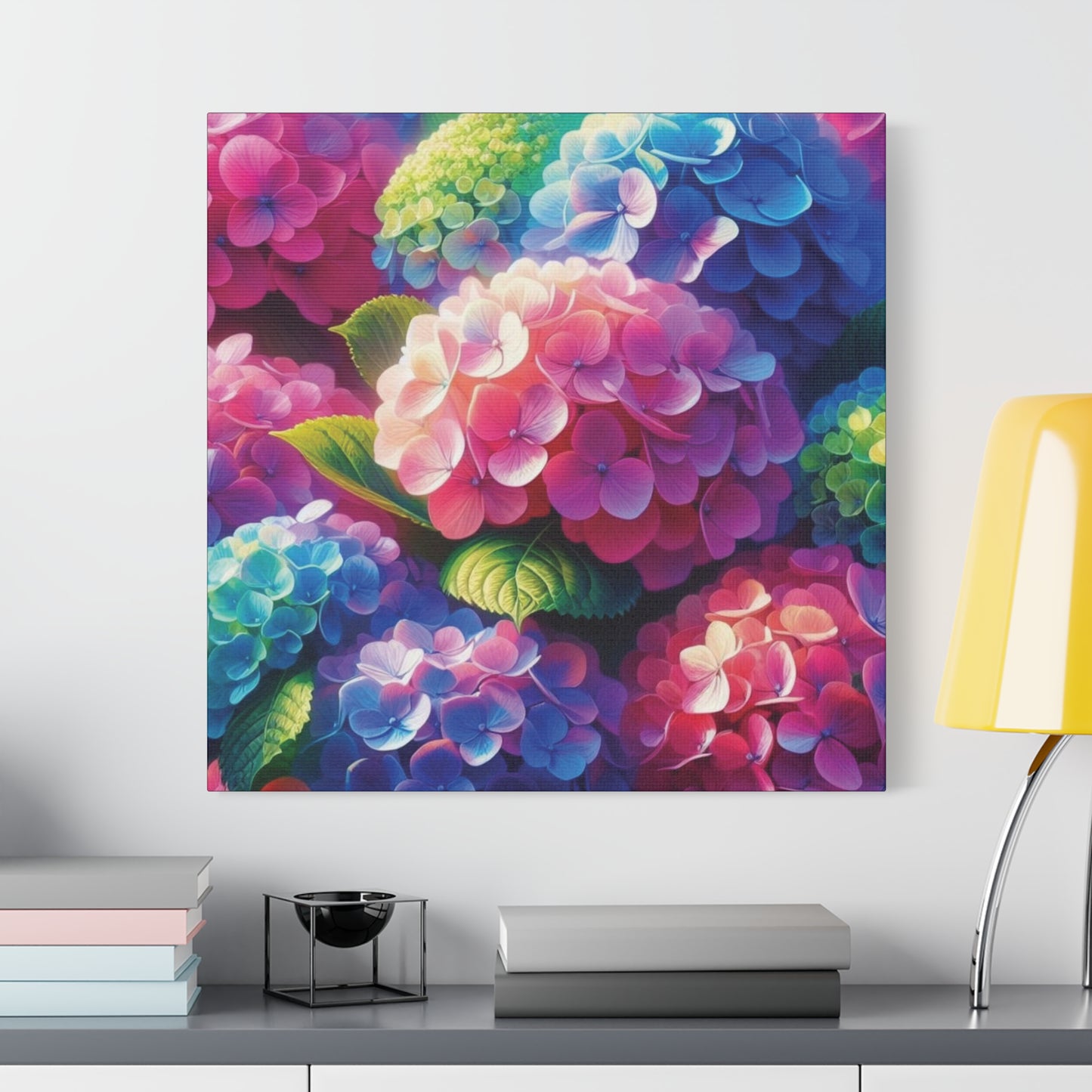 Hydrangeas Classic Canvas - Black