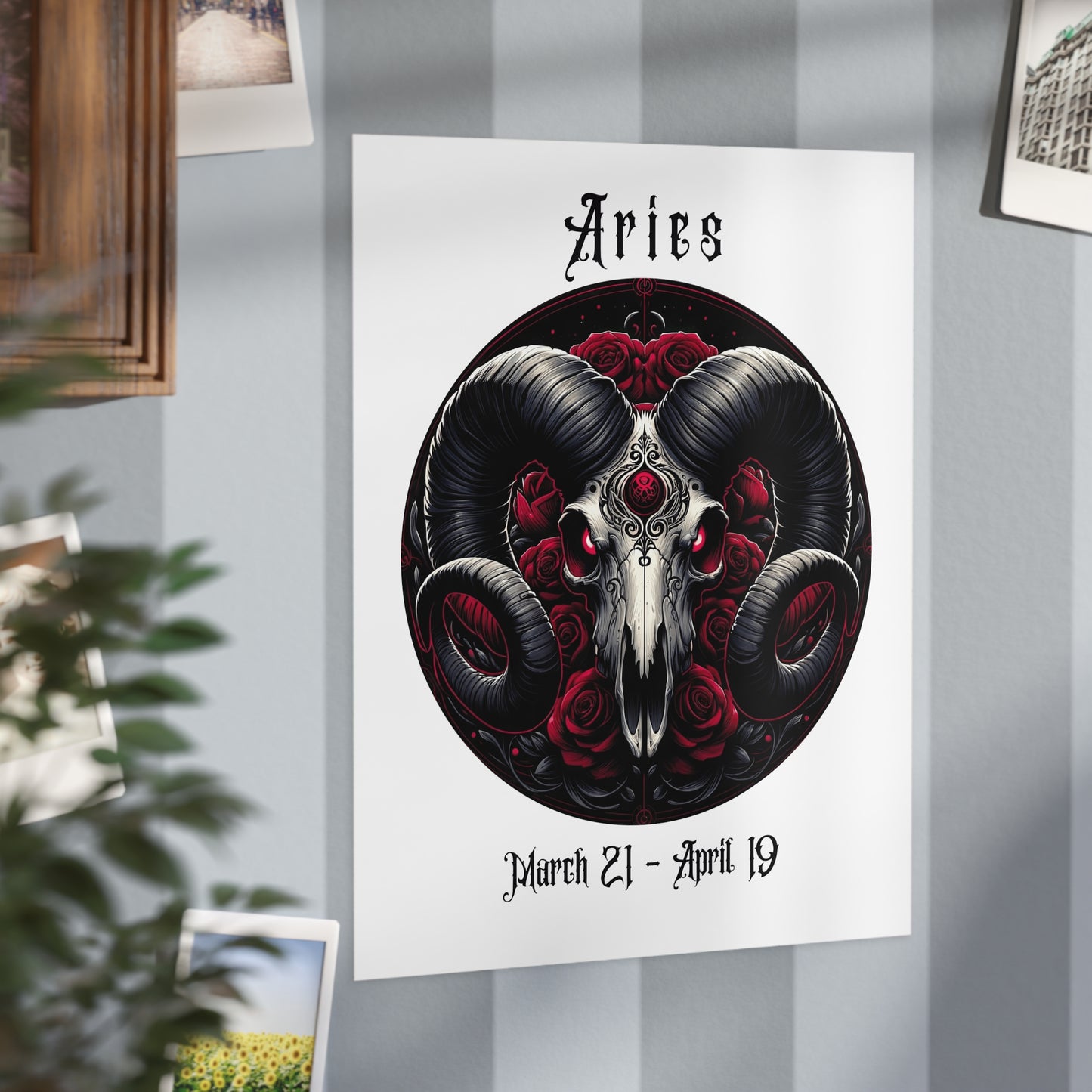 Gothic Aries Unframed Prints - white