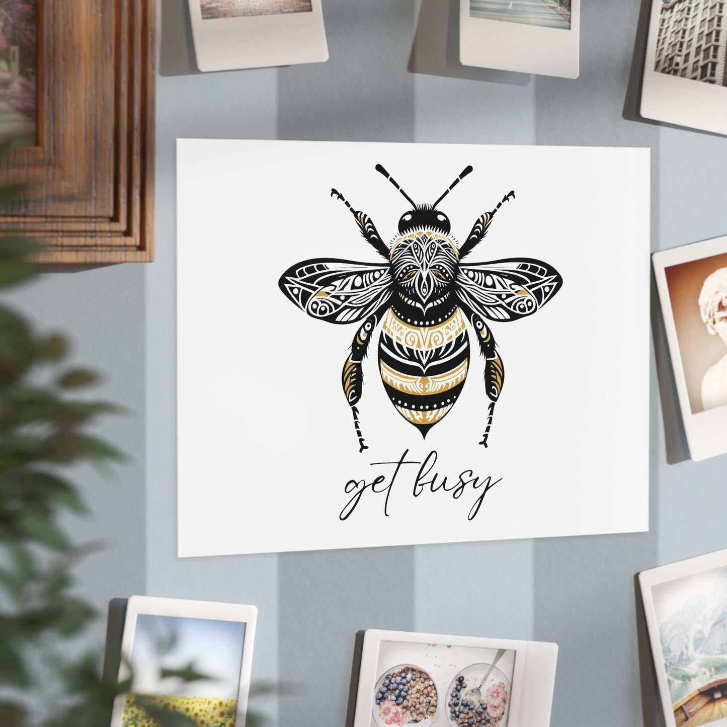 Get Busy Bee Unframed Prints - white