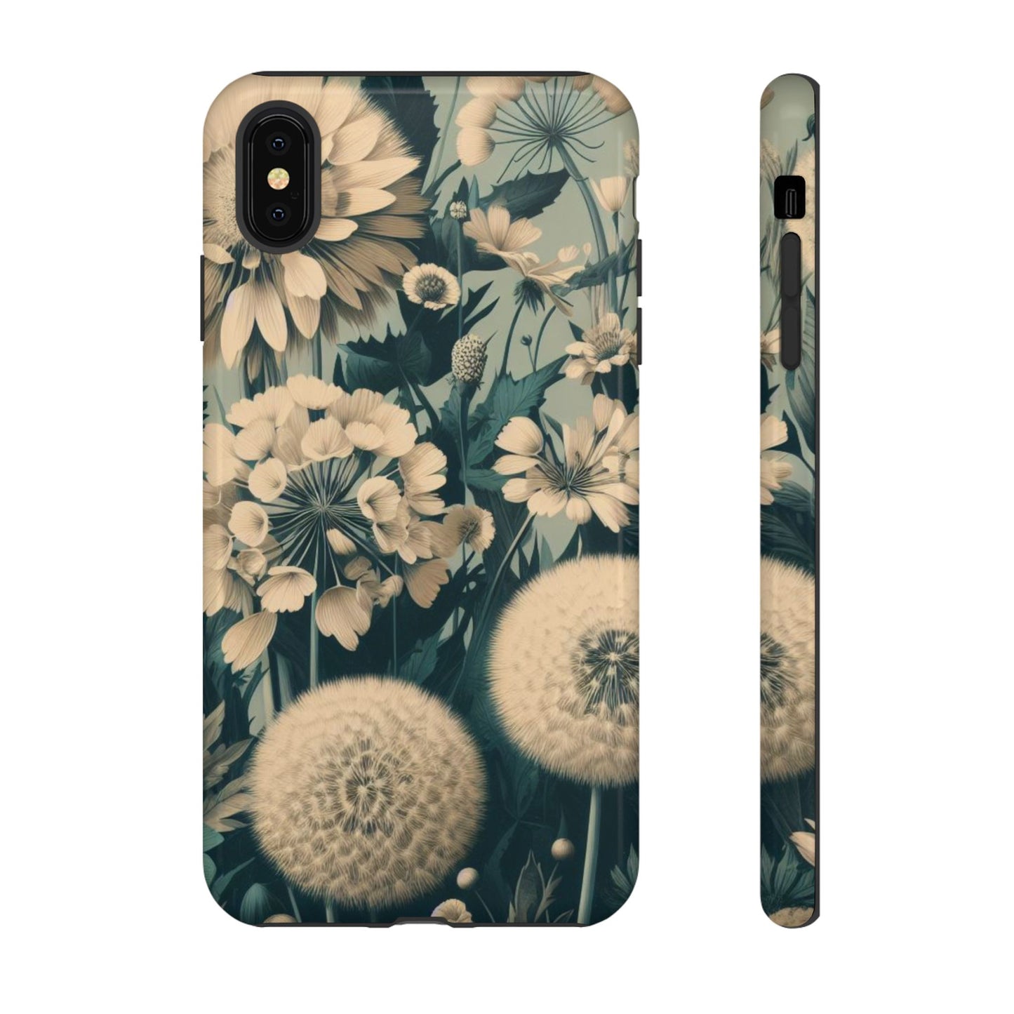 Blue & Cream Flowers Tough Cases iPhone/Google/Samsung