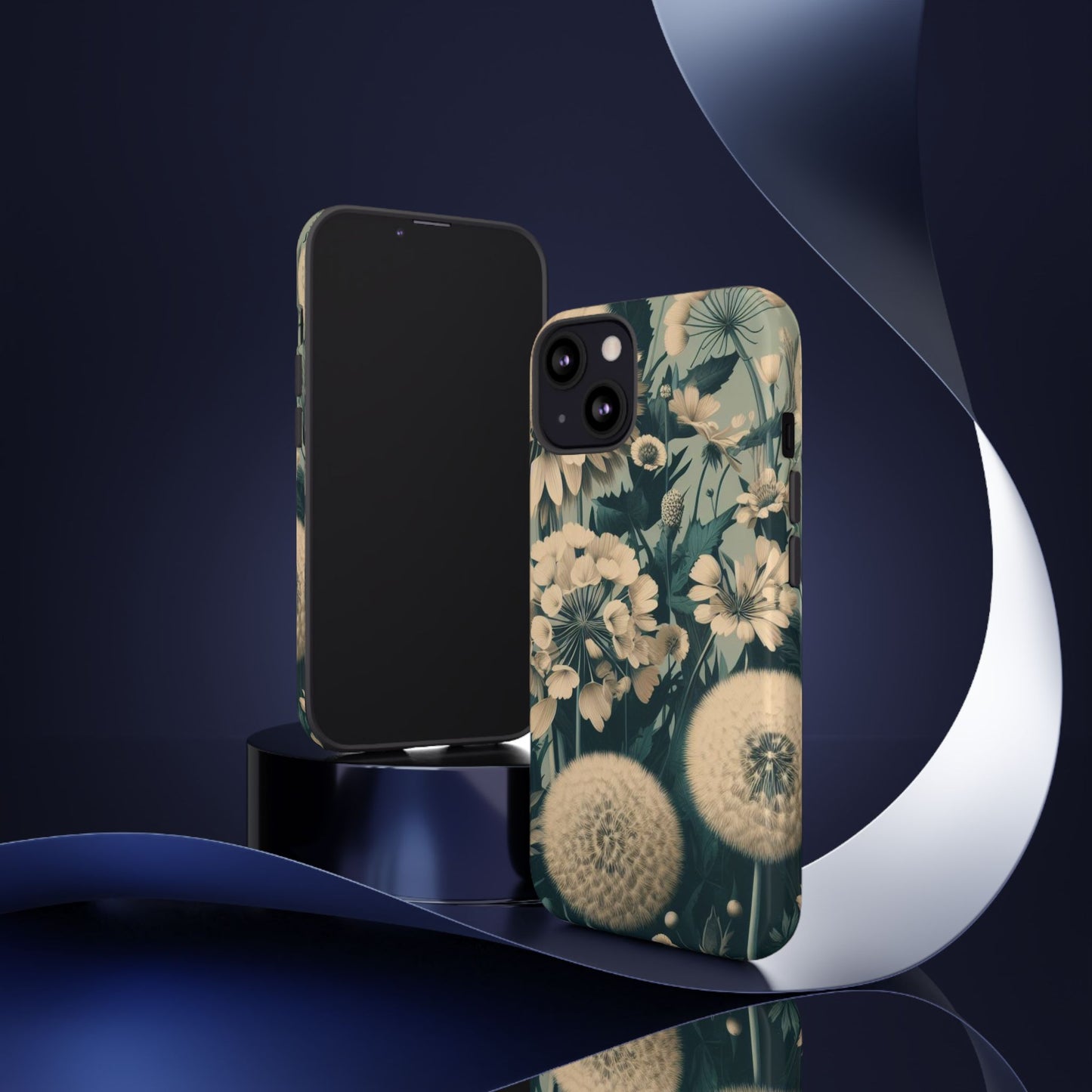 Blue & Cream Flowers Tough Cases iPhone/Google/Samsung