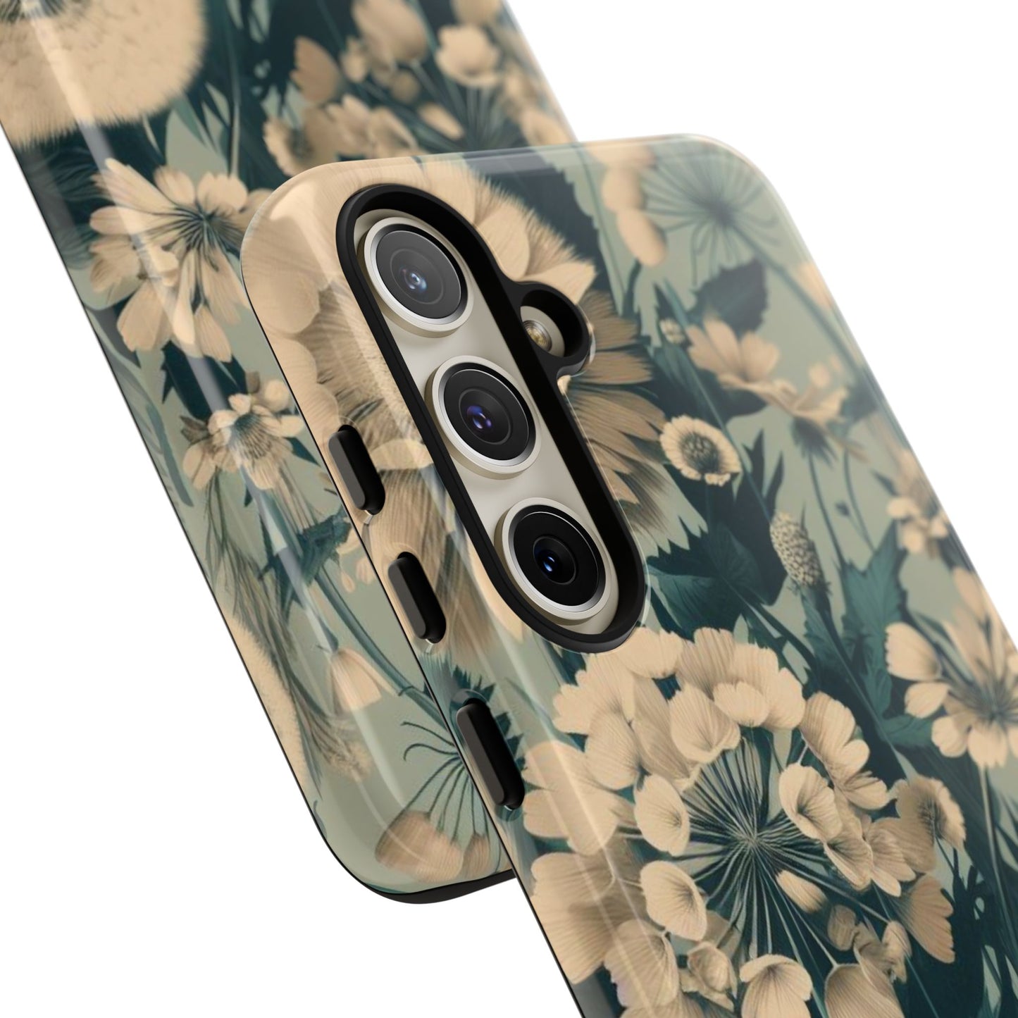 Blue & Cream Flowers Tough Cases iPhone/Google/Samsung