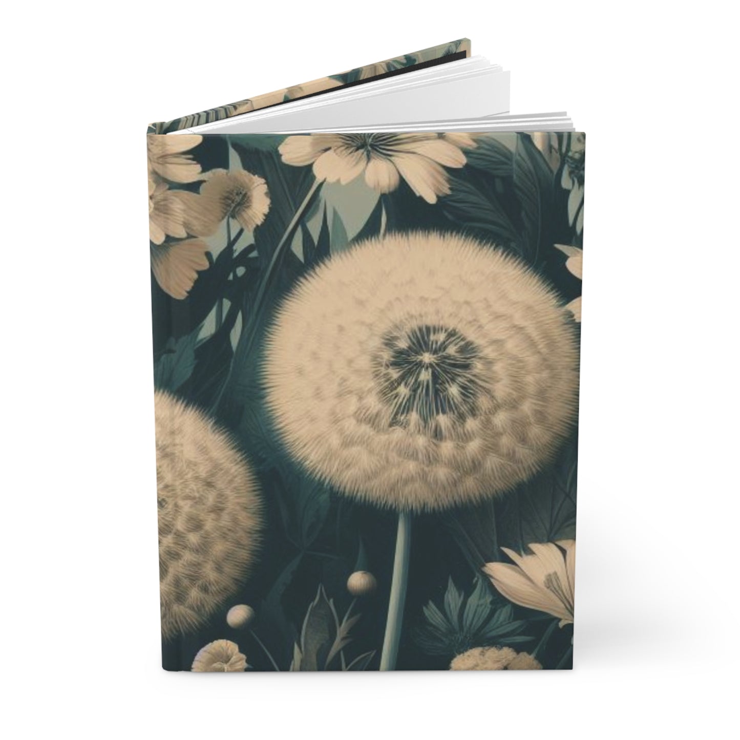 Blue & Cream Flowers Hardcover Journal Matte