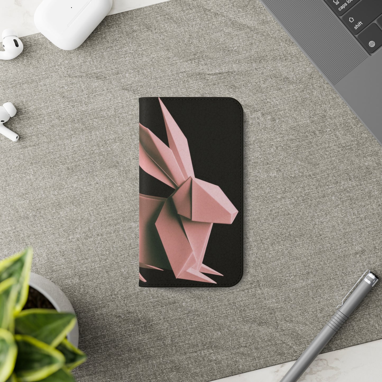 Origami Pink Rabbit Flip Cases iPhone/Samsung