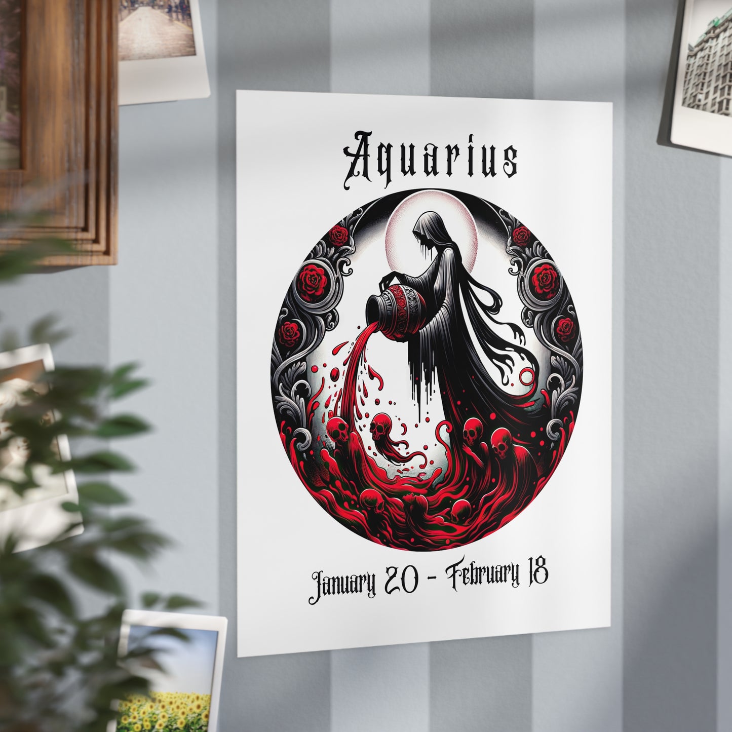 Gothic Aquarius Unframed Prints - white