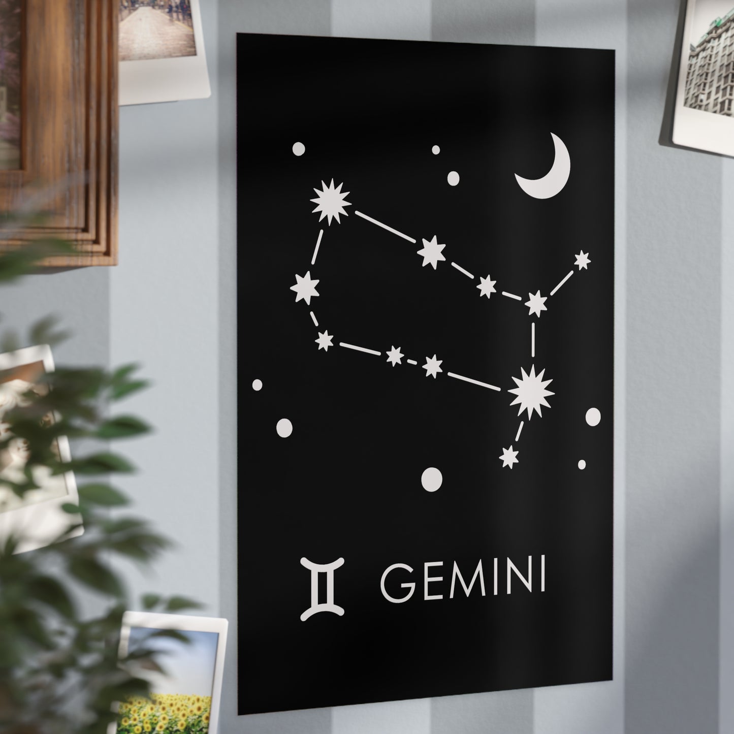 Gemini Starmap Unframed Prints - black