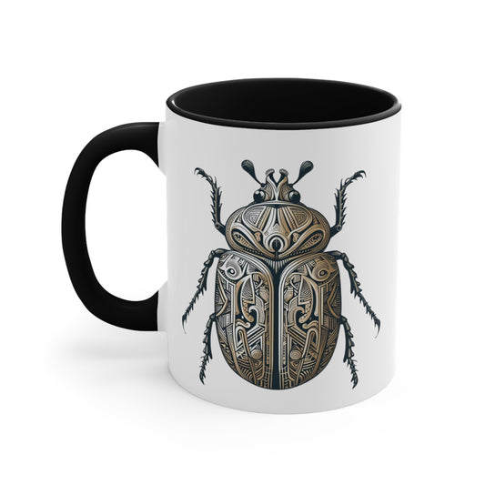 Carved Beetle Colorful Accent Mugs, 11oz (330 ml)