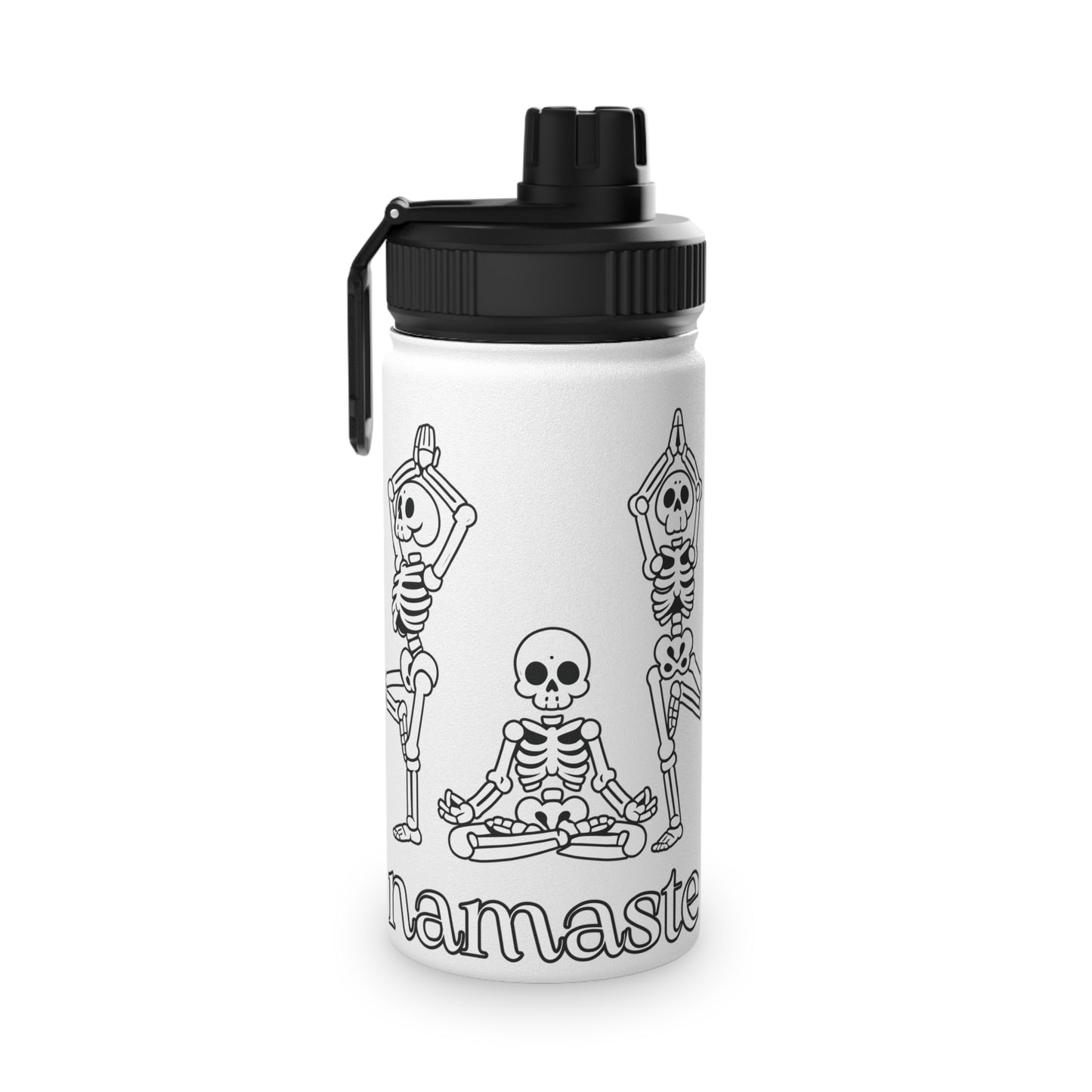 Namaste Skeletons Stainless Steel Water Bottle - # Sizes