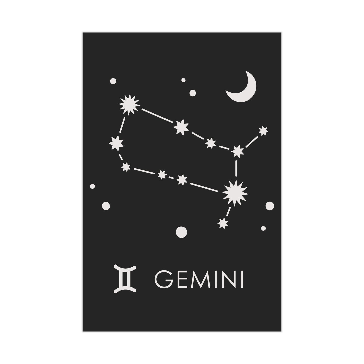 Gemini Starmap Unframed Prints - black