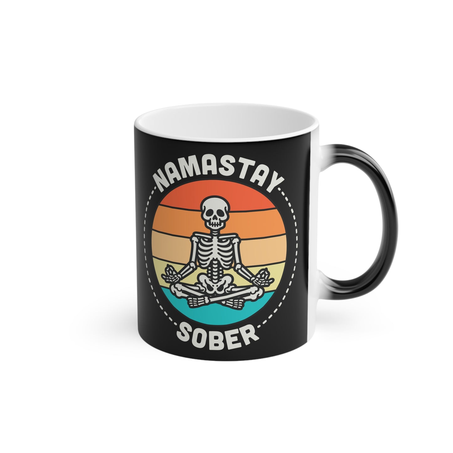 Namastay Sober Magic Mug - Color Changing Heat Sensitive Cup for Relaxation and Meditation