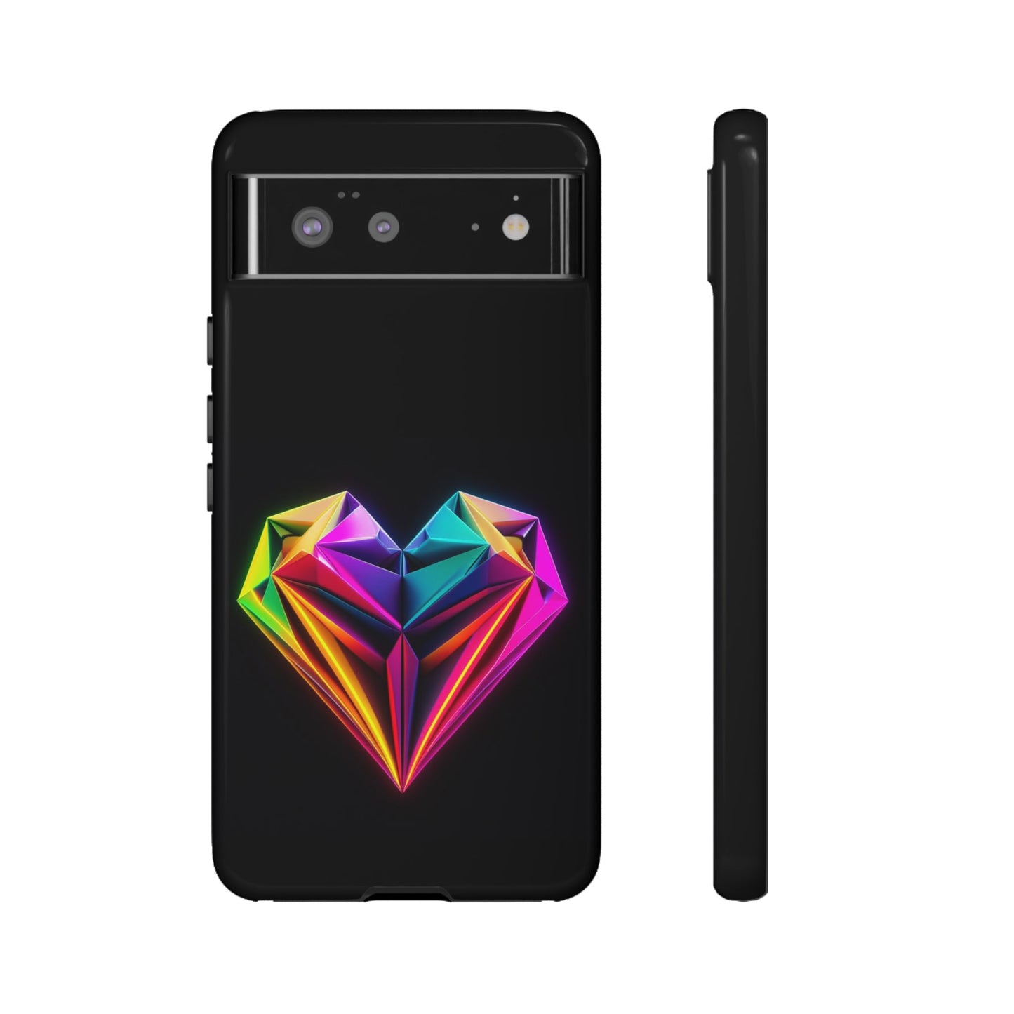 Origami Neon Heart Tough Cases iPhone/Google/Samsung