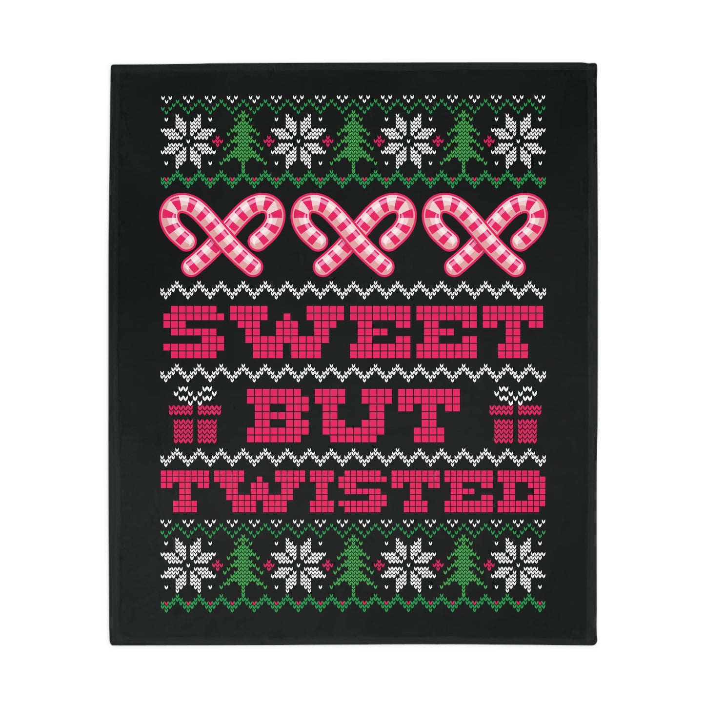 Ugly Christmas Sweater - Sweet But Twisted Plush Fleece Blanket