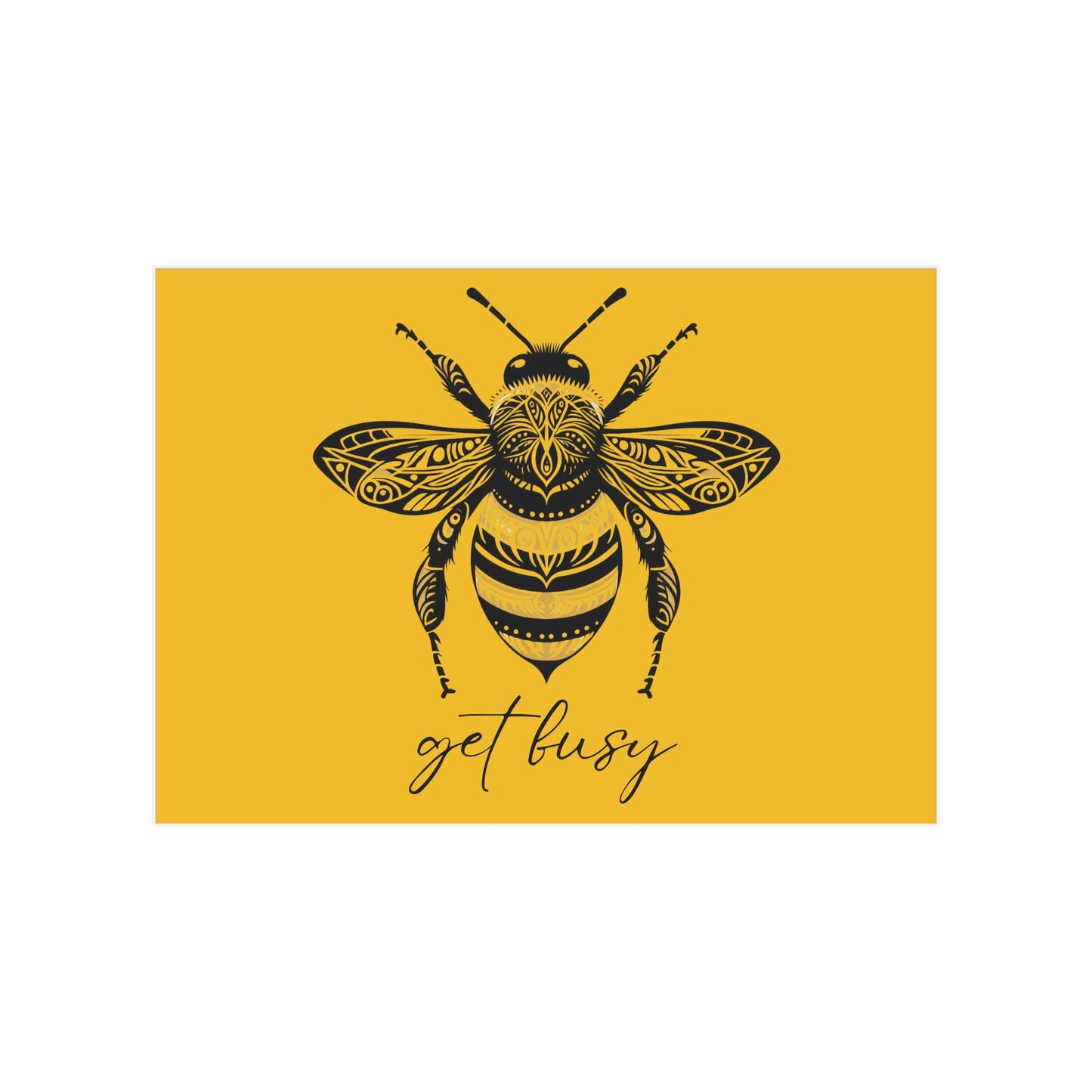 Get Busy Bee Unframed Prints - yellow