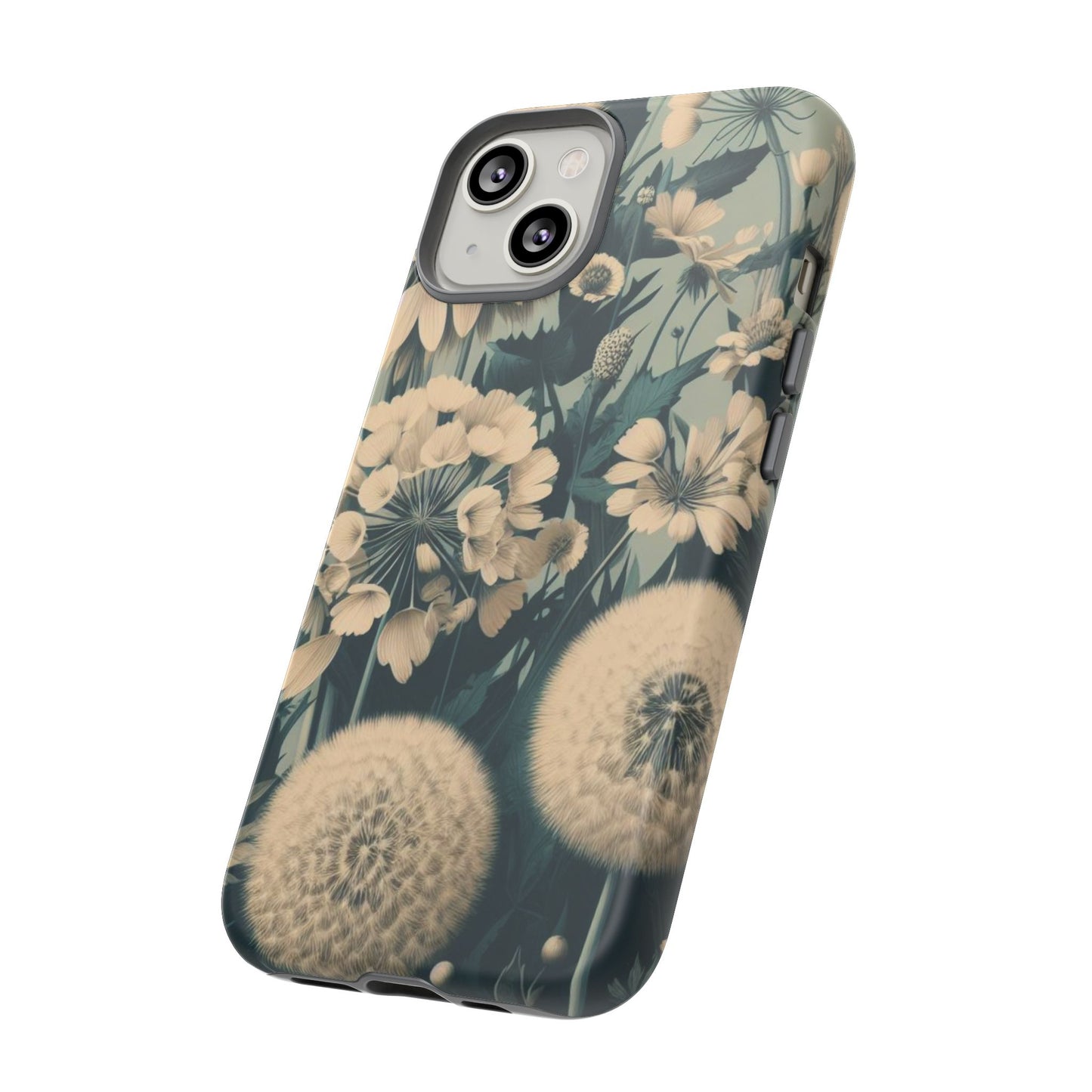 Blue & Cream Flowers Tough Cases iPhone/Google/Samsung