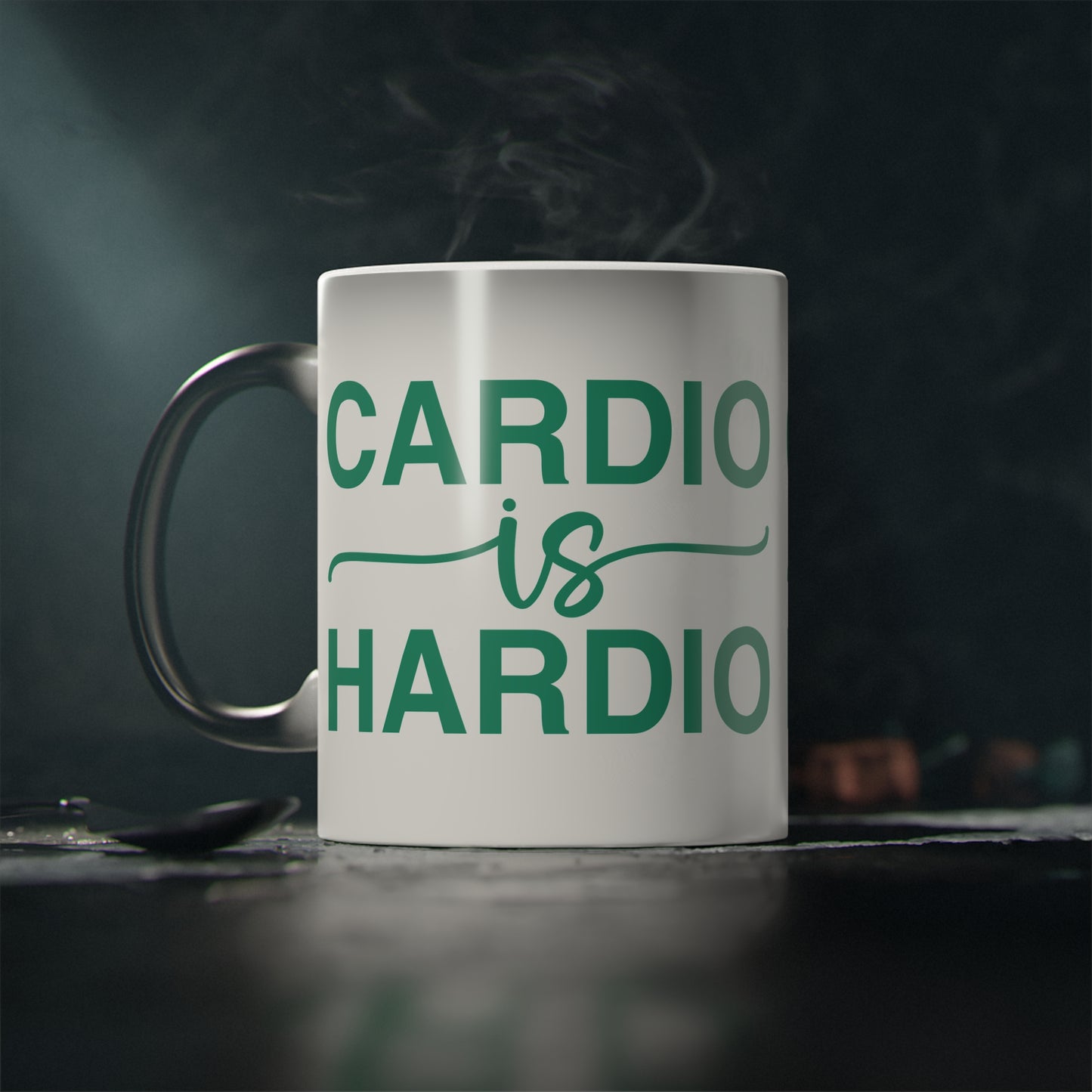 Cardio is Hardio Magic Mug - Color Changing Mug for Fitness Enthusiasts