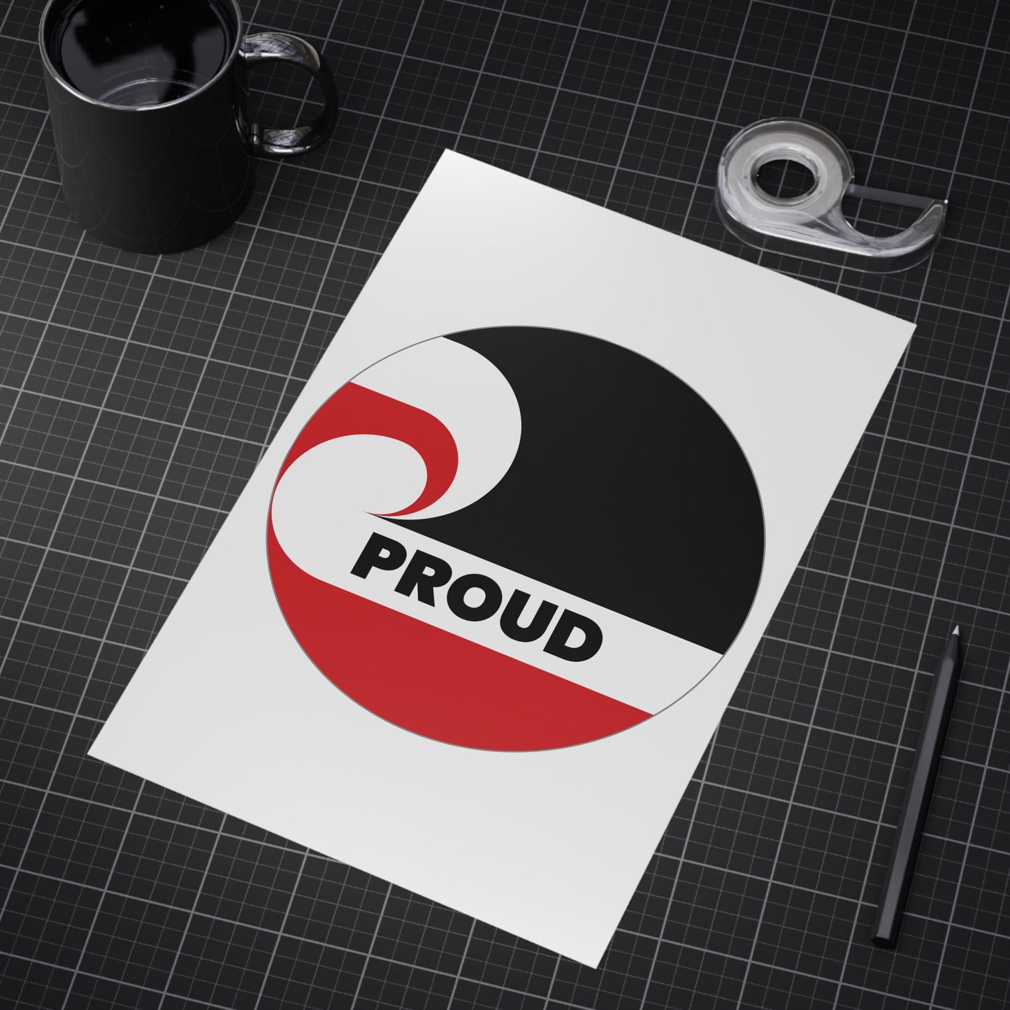 PROUD (circle) Unframed Prints - white