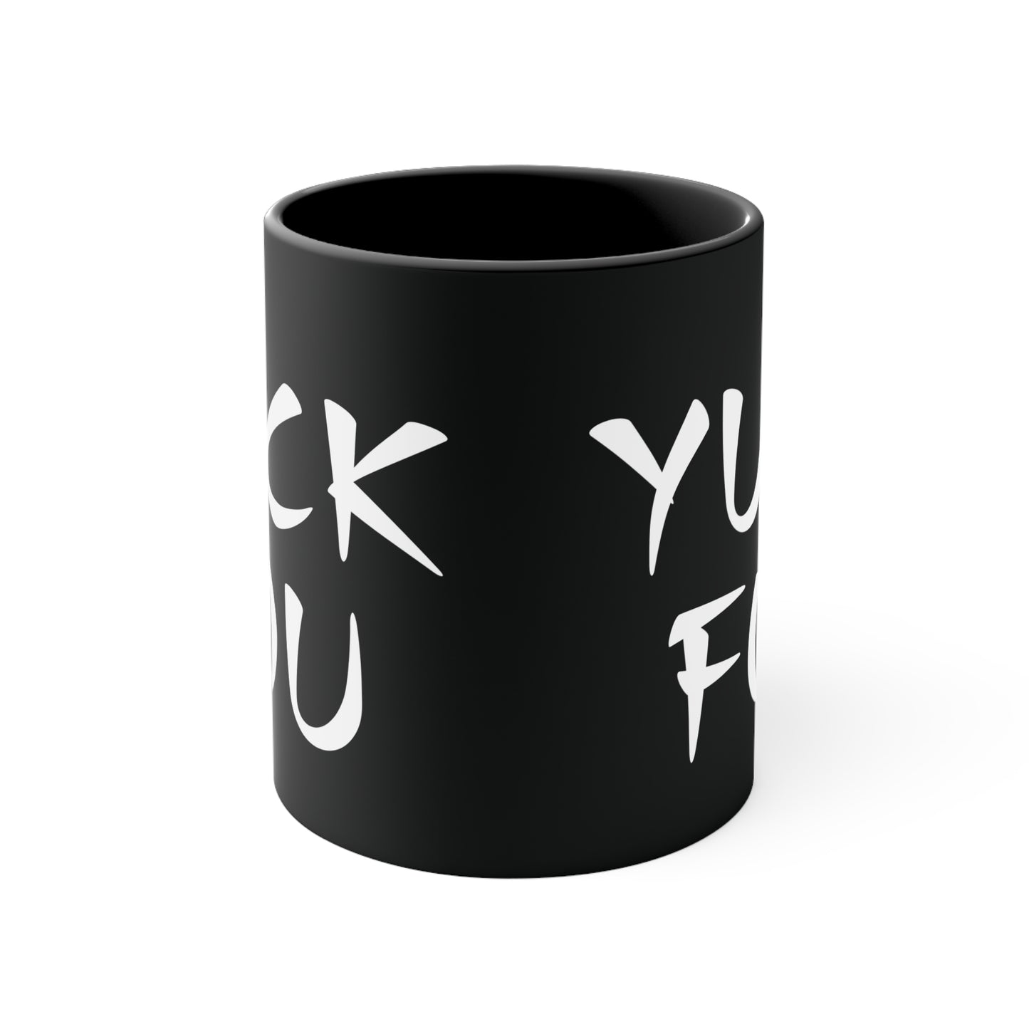 Yuck Fou Colorful Accent Mug 11oz - For Adults Only - Black