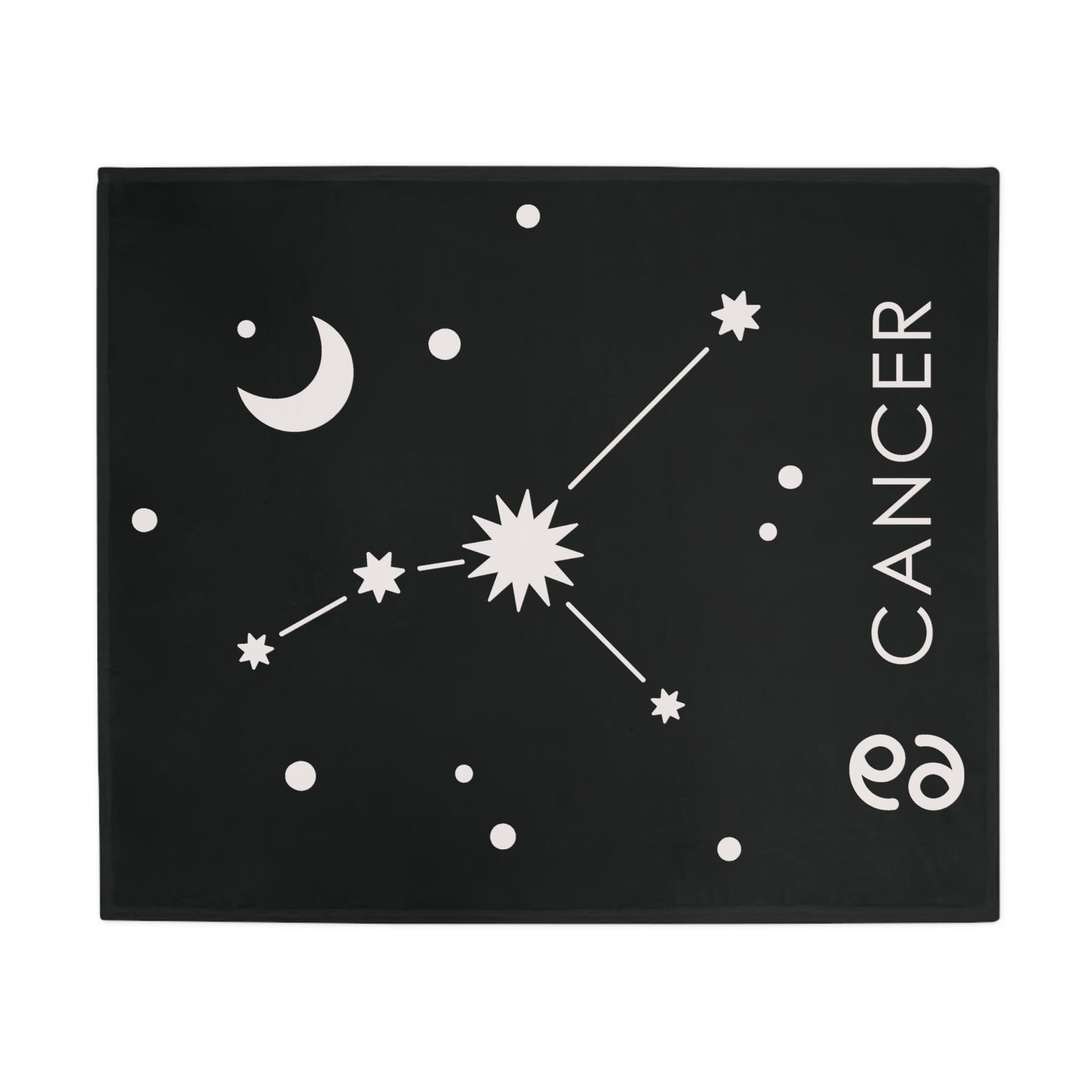 Cancer Star Map Plush Fleece Blanket - black